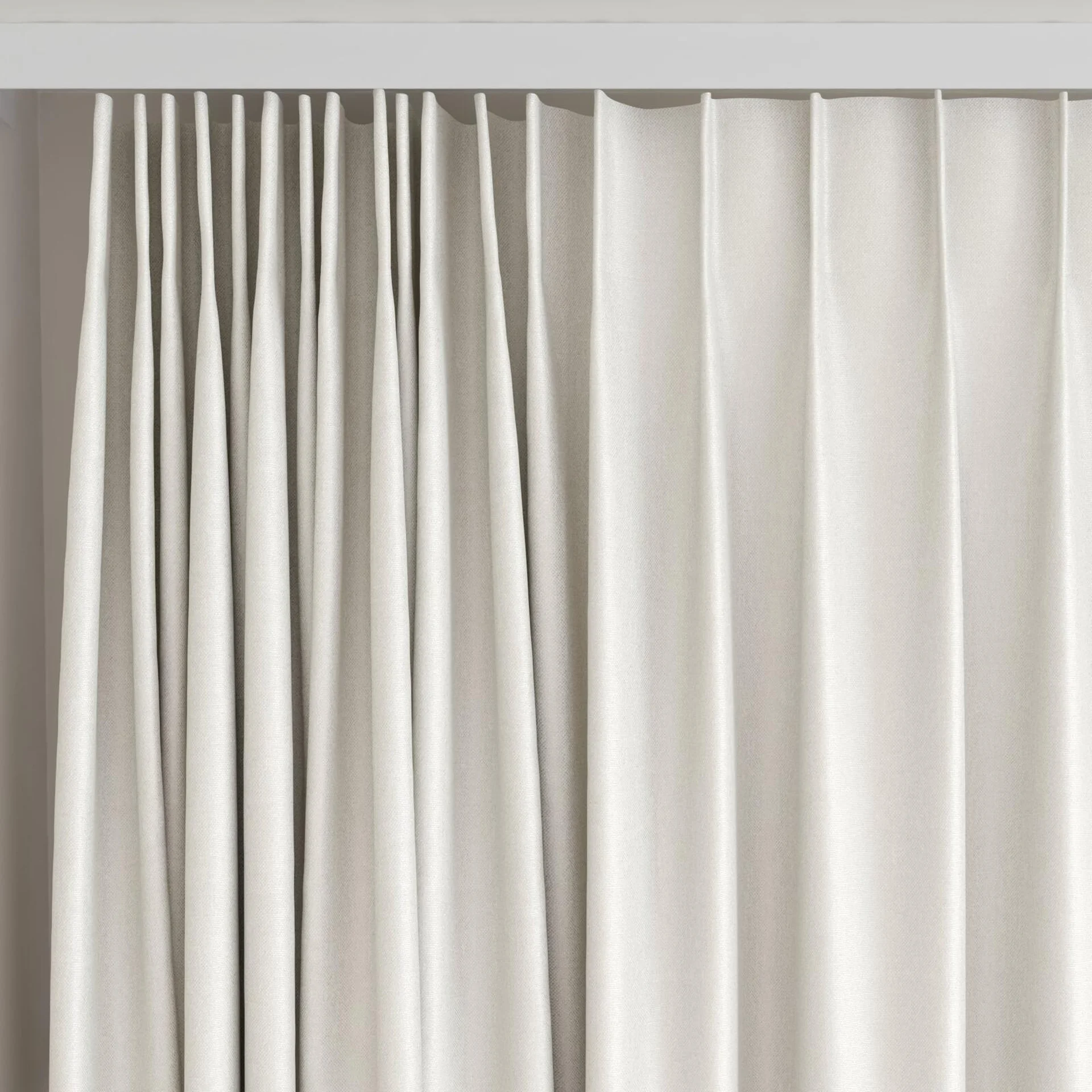 Top view of Banksia Oyster, on curtain rail