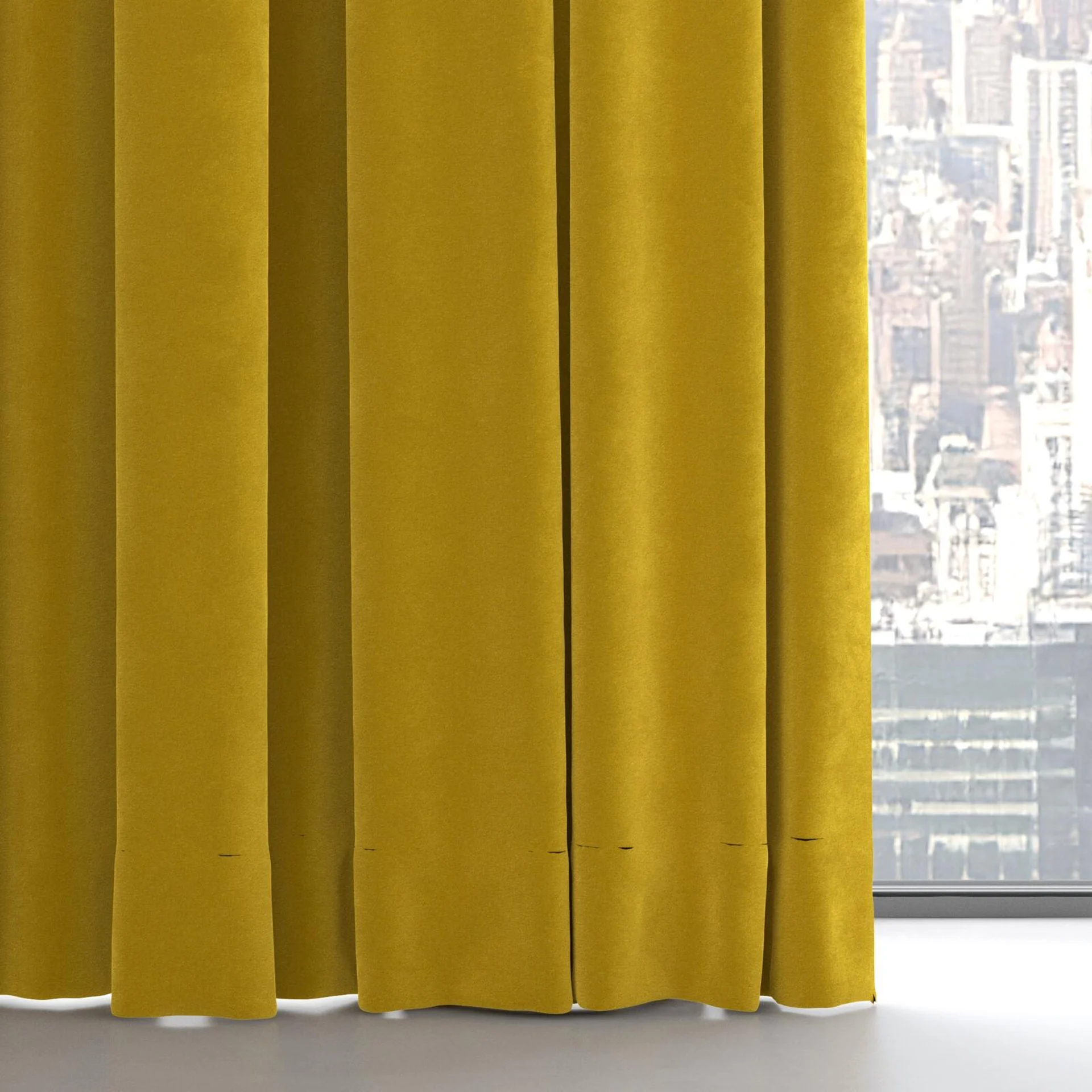 Bottom view of Lux Velvet Honey 8206, on hidden rail