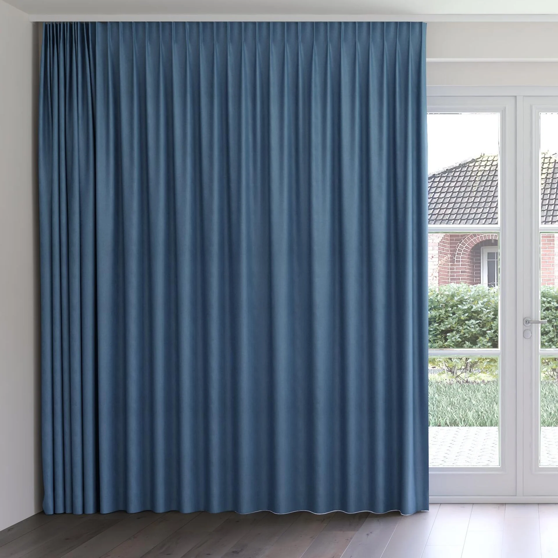 Front view of Liberate Cadet, on curtain rail