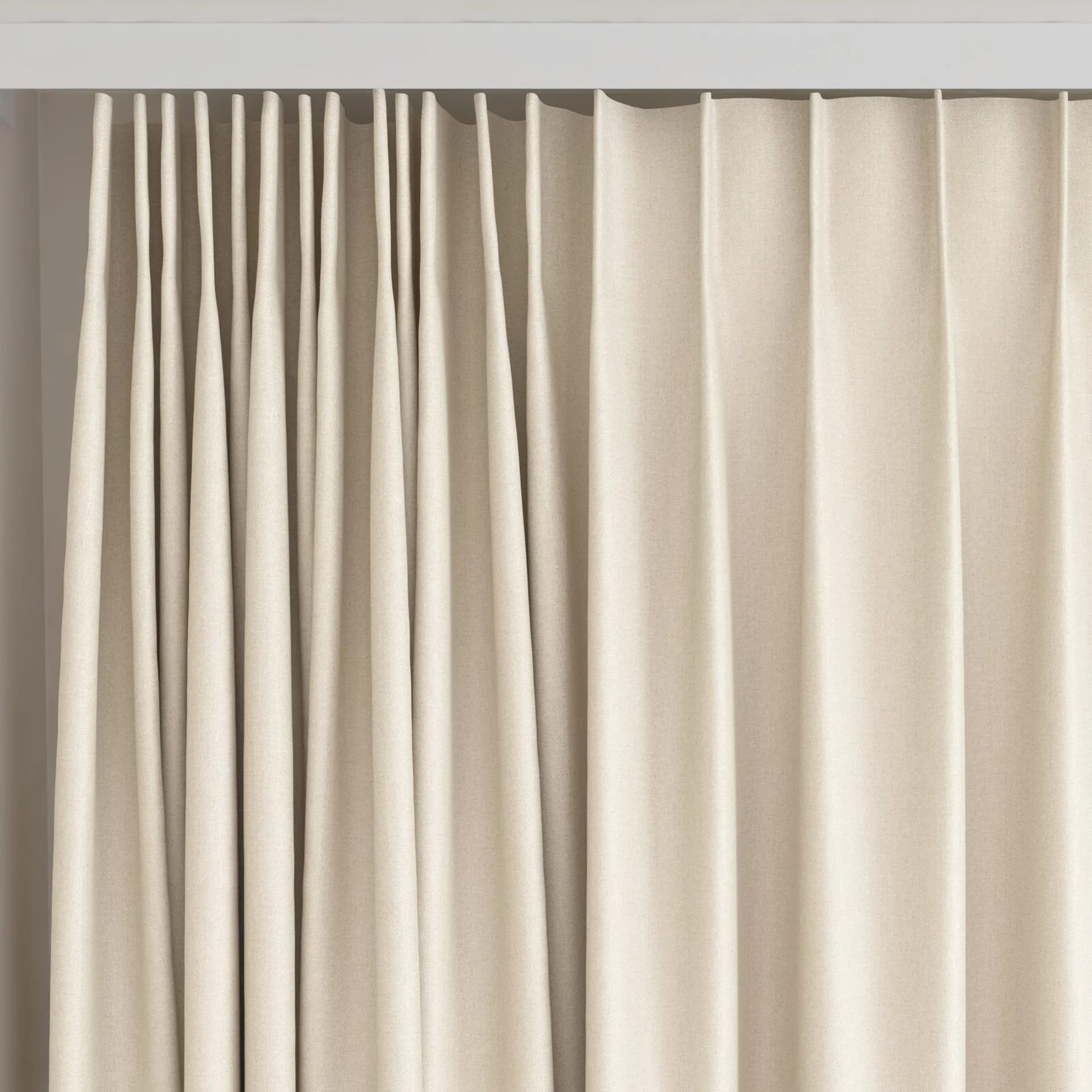 Top view of Excel Sand, on curtain rail
