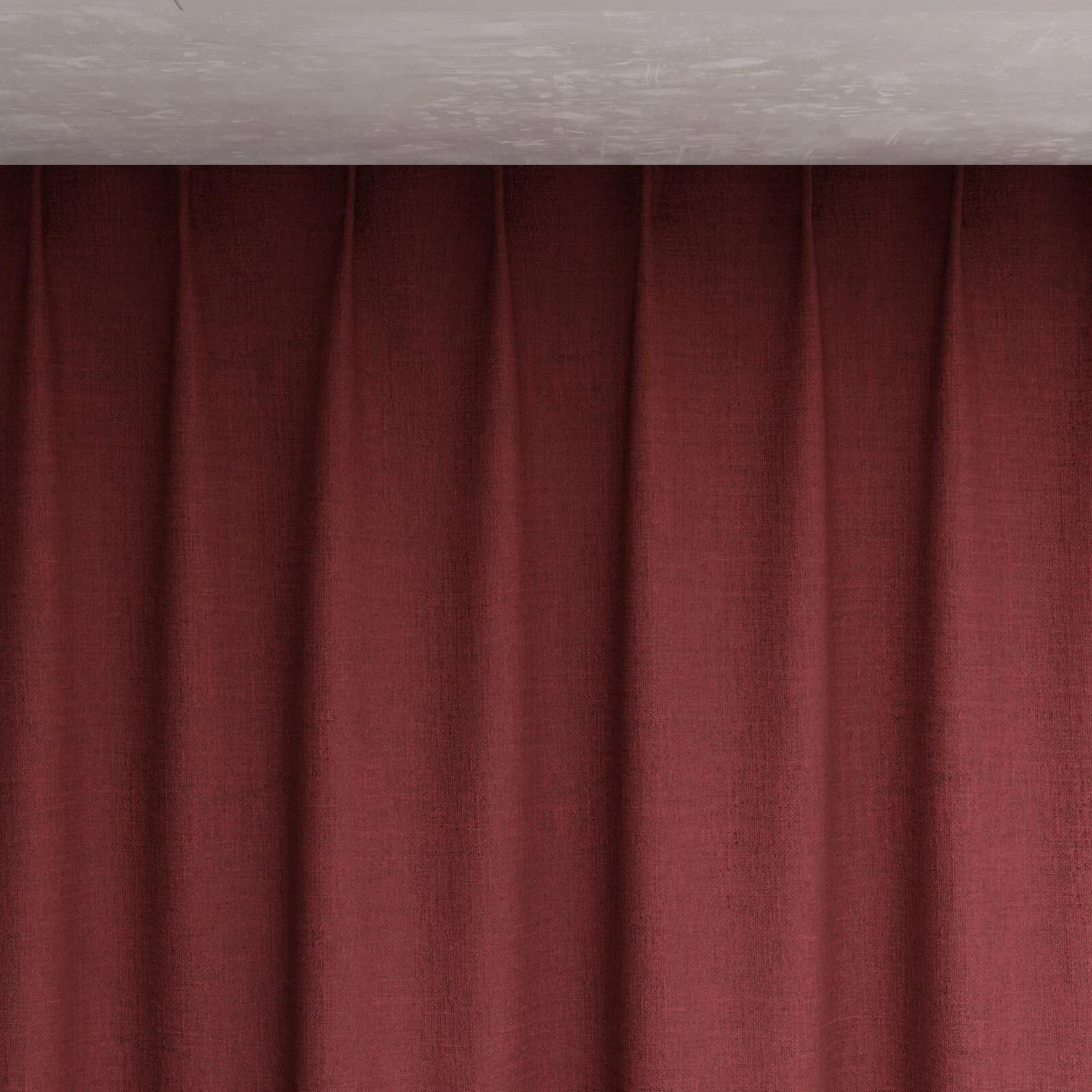 Top view of Planet Burgundy, pinch pleat
