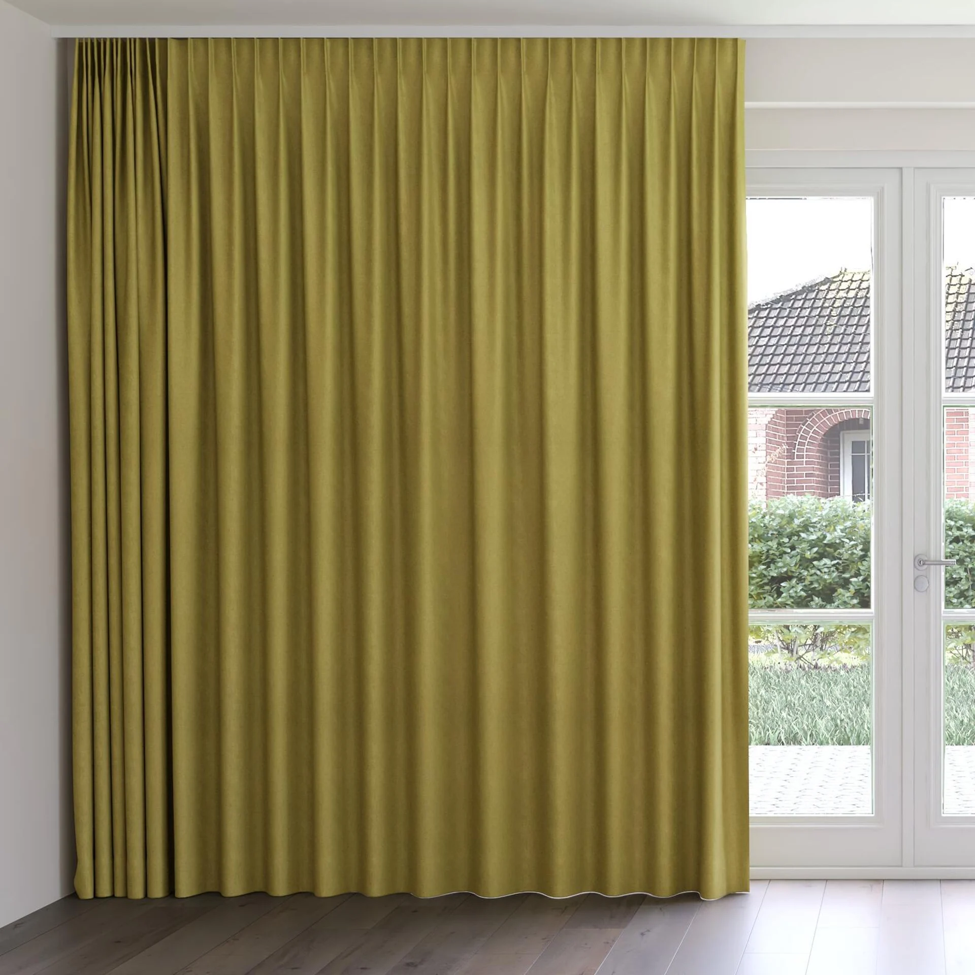 Front view of Liberate Fern, on curtain rail