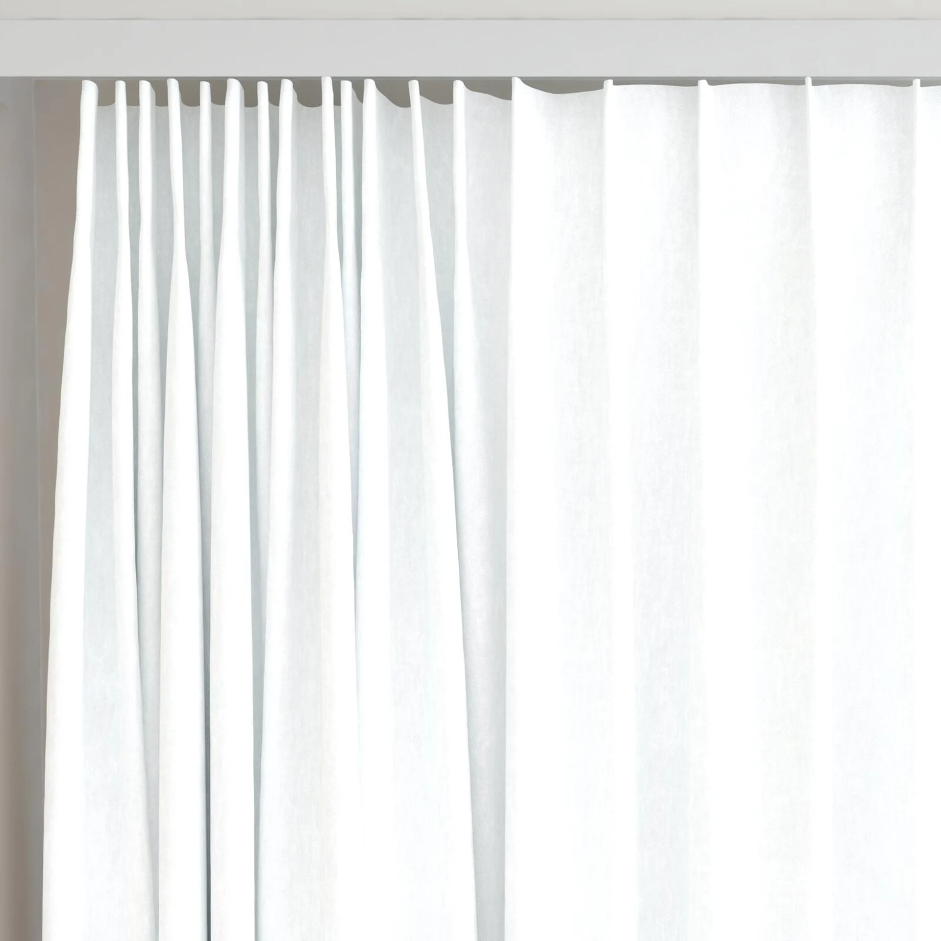 Top view of Glamour Angora, on curtain rail