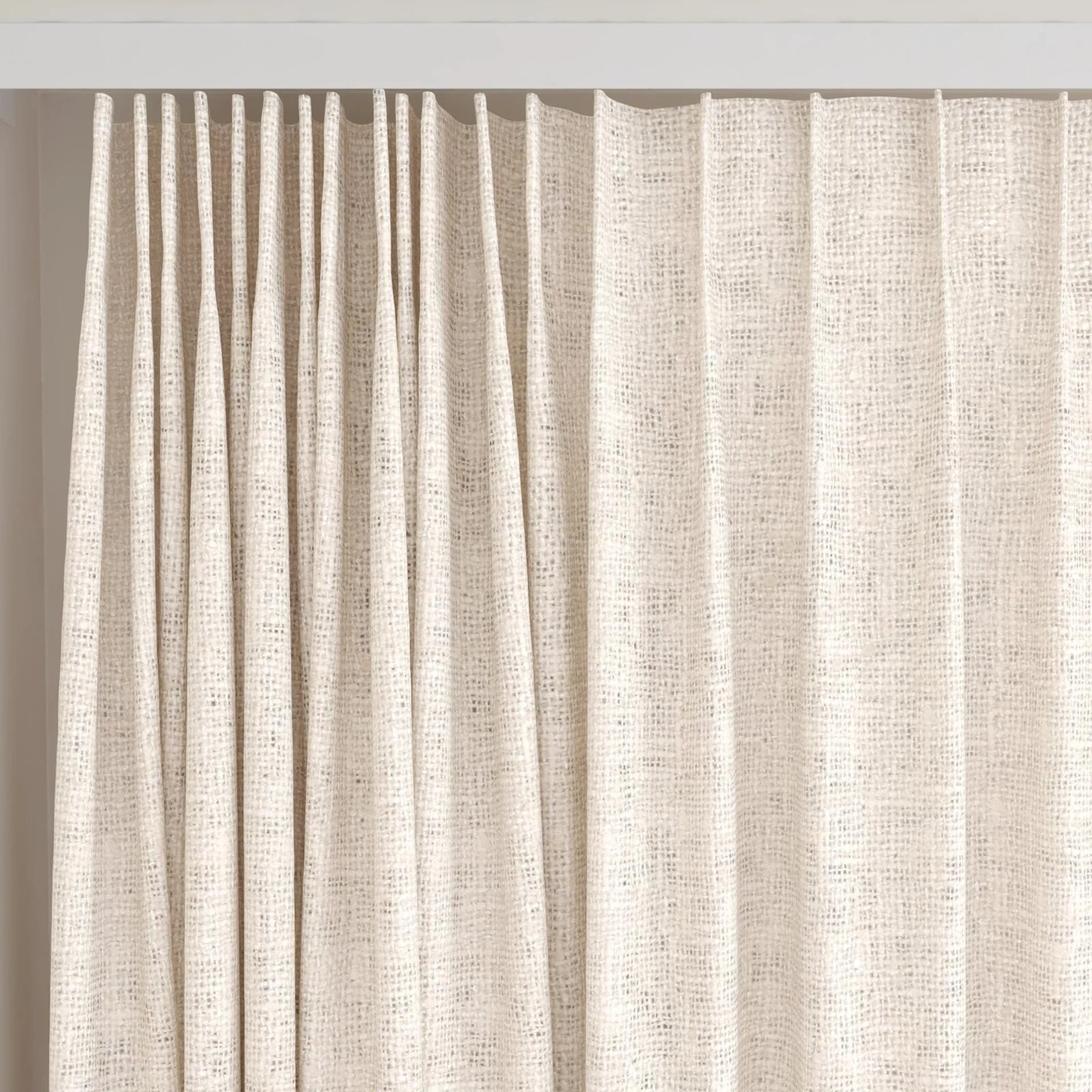 Top view of Handloom Silk, on curtain rail