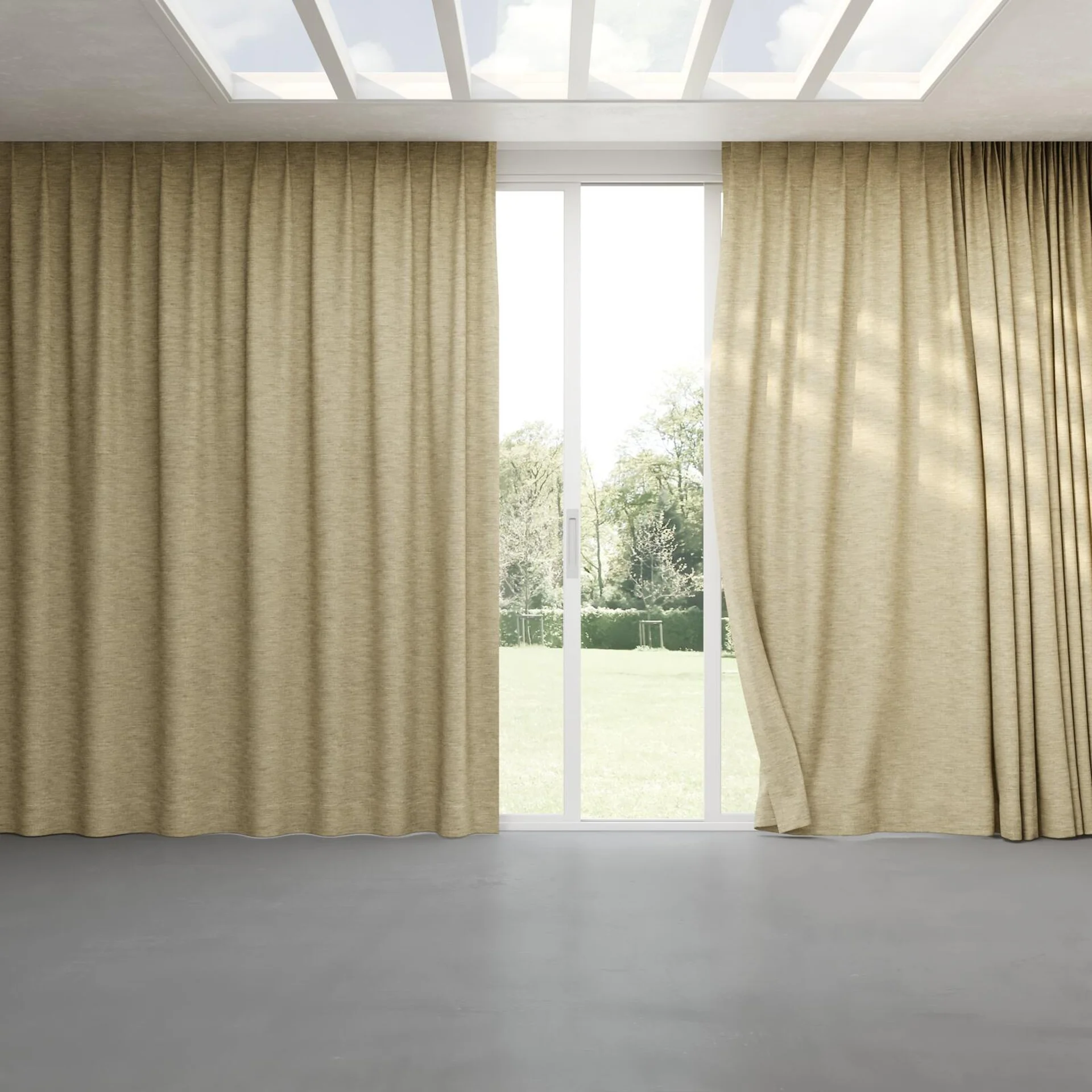 Full view of Venus Tea, pinch pleat