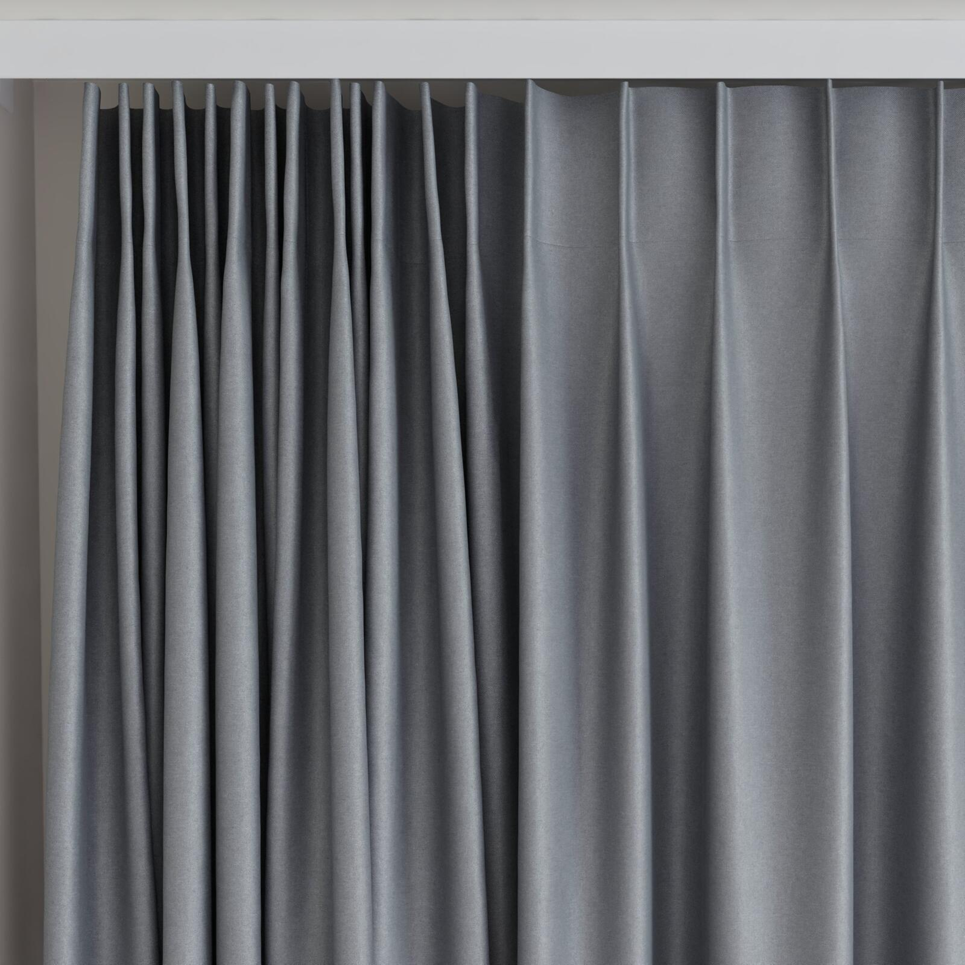 Top view of Elaborate Storm, on curtain rail