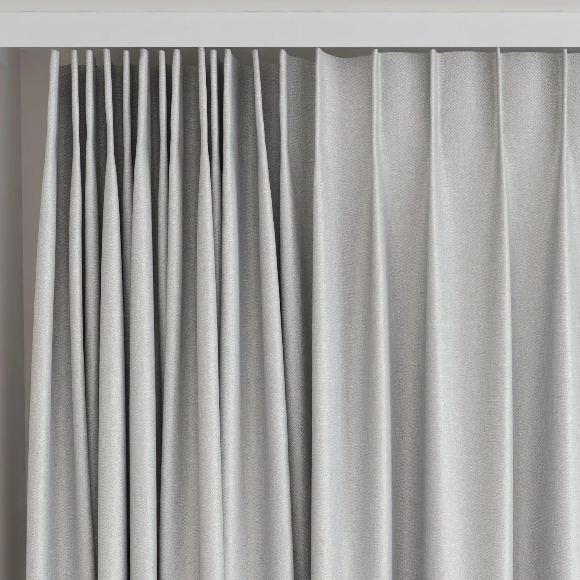 Top view of Hastings Sepia, on curtain rail