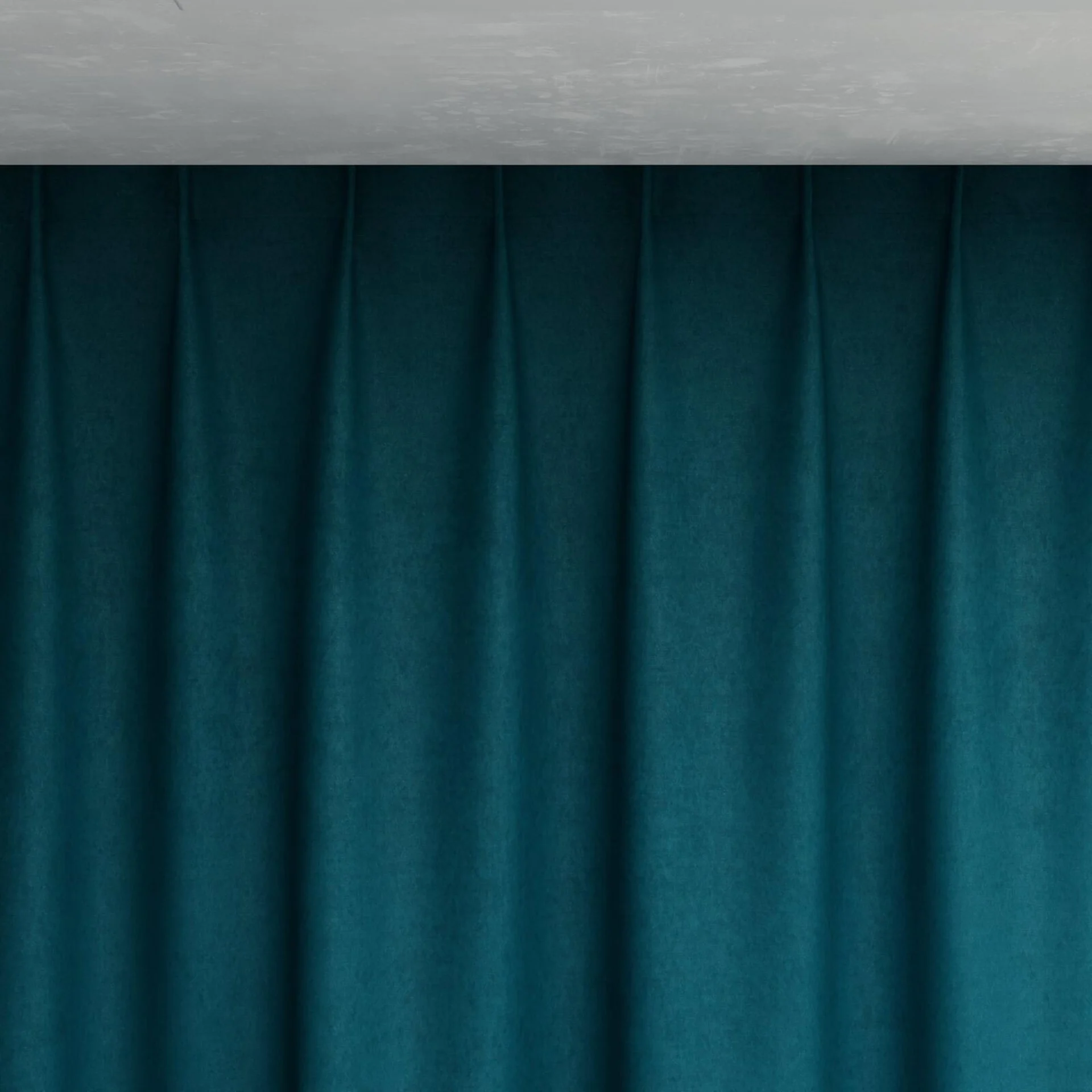 Top view of Moon Teal, pinch pleat