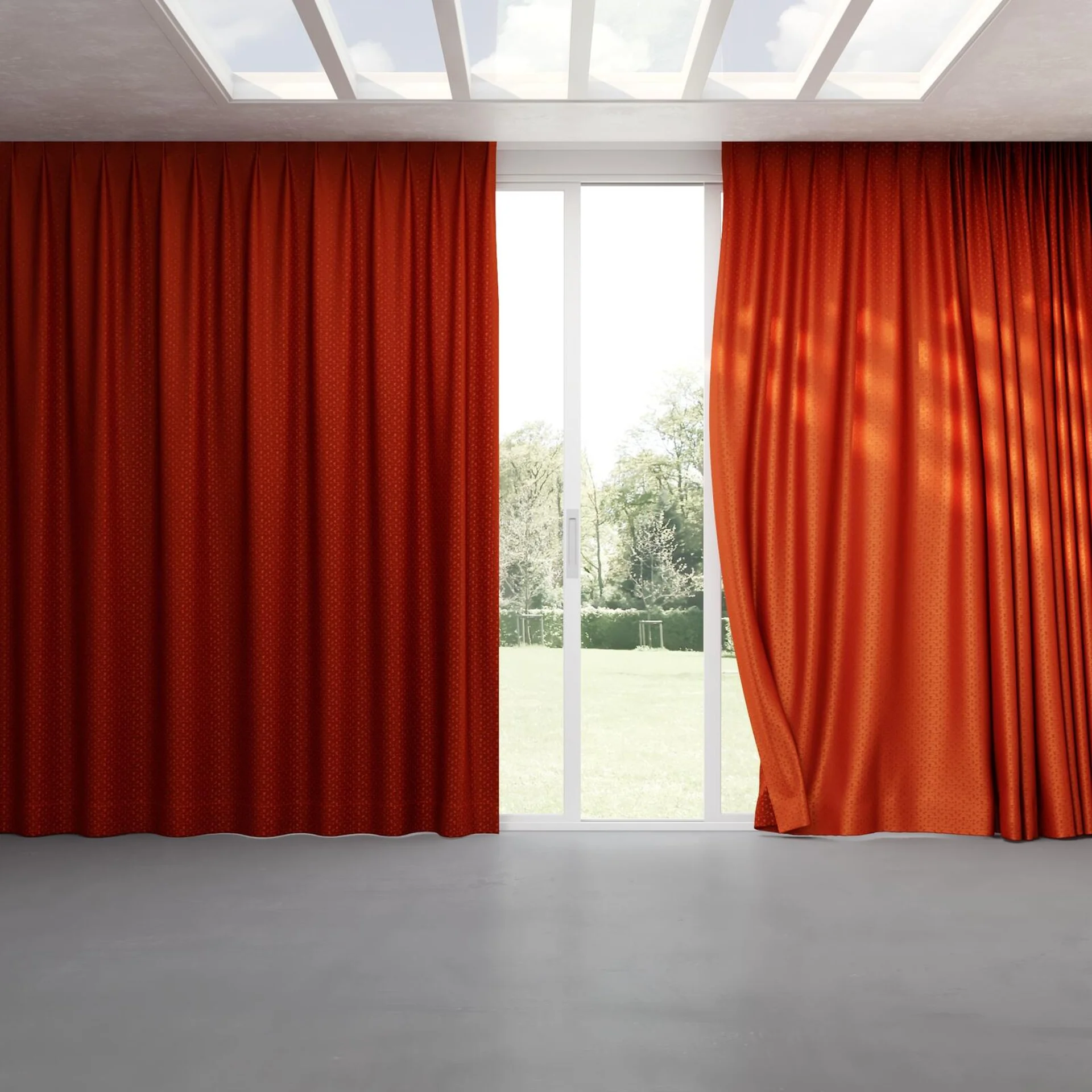Full view of Requiem Terra, pinch pleat