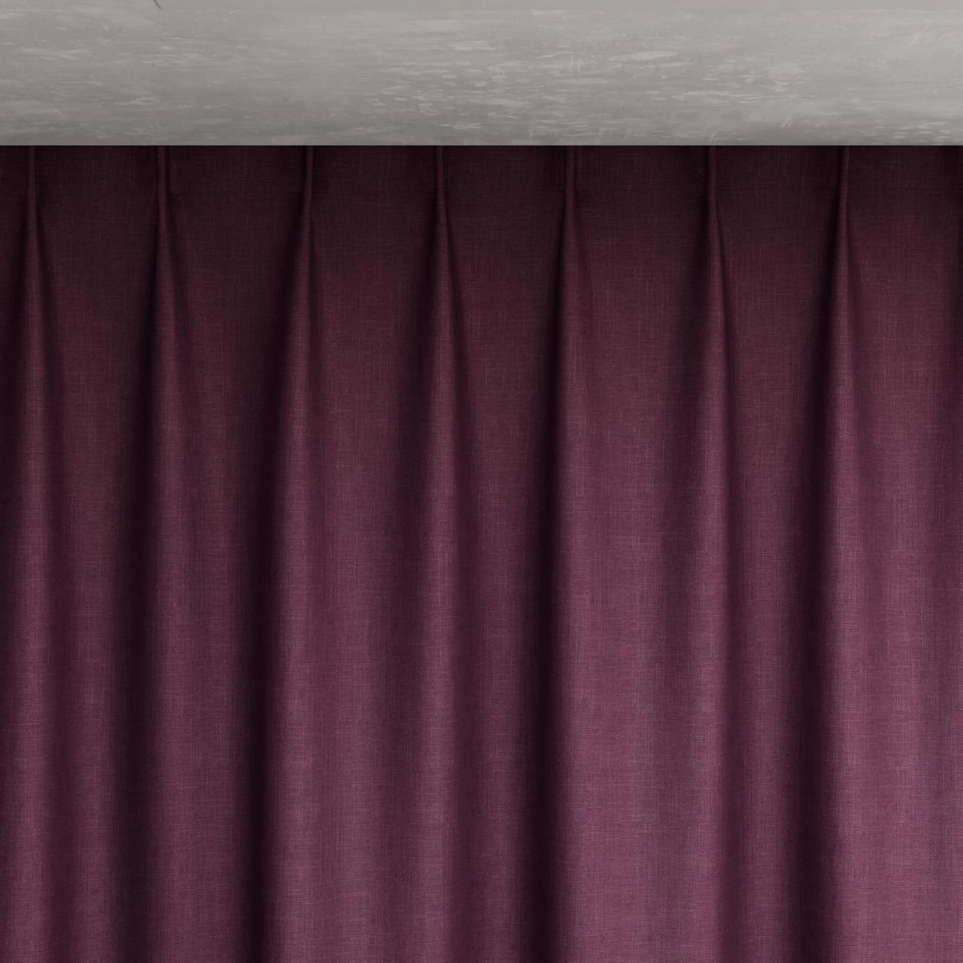 Top view of Frisco Plum, pinch pleat