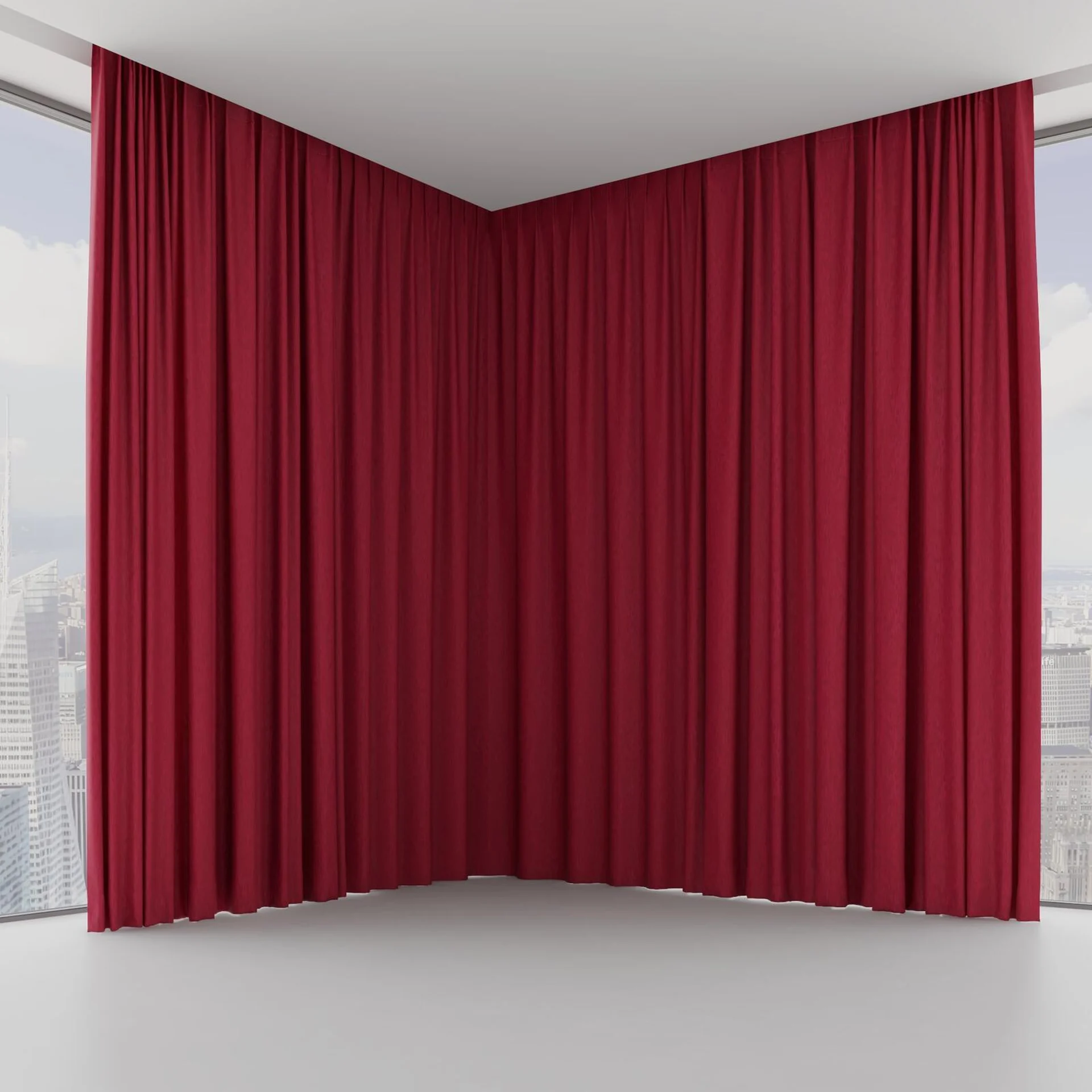 Front view of Tuxedo Magenta, on hidden rail