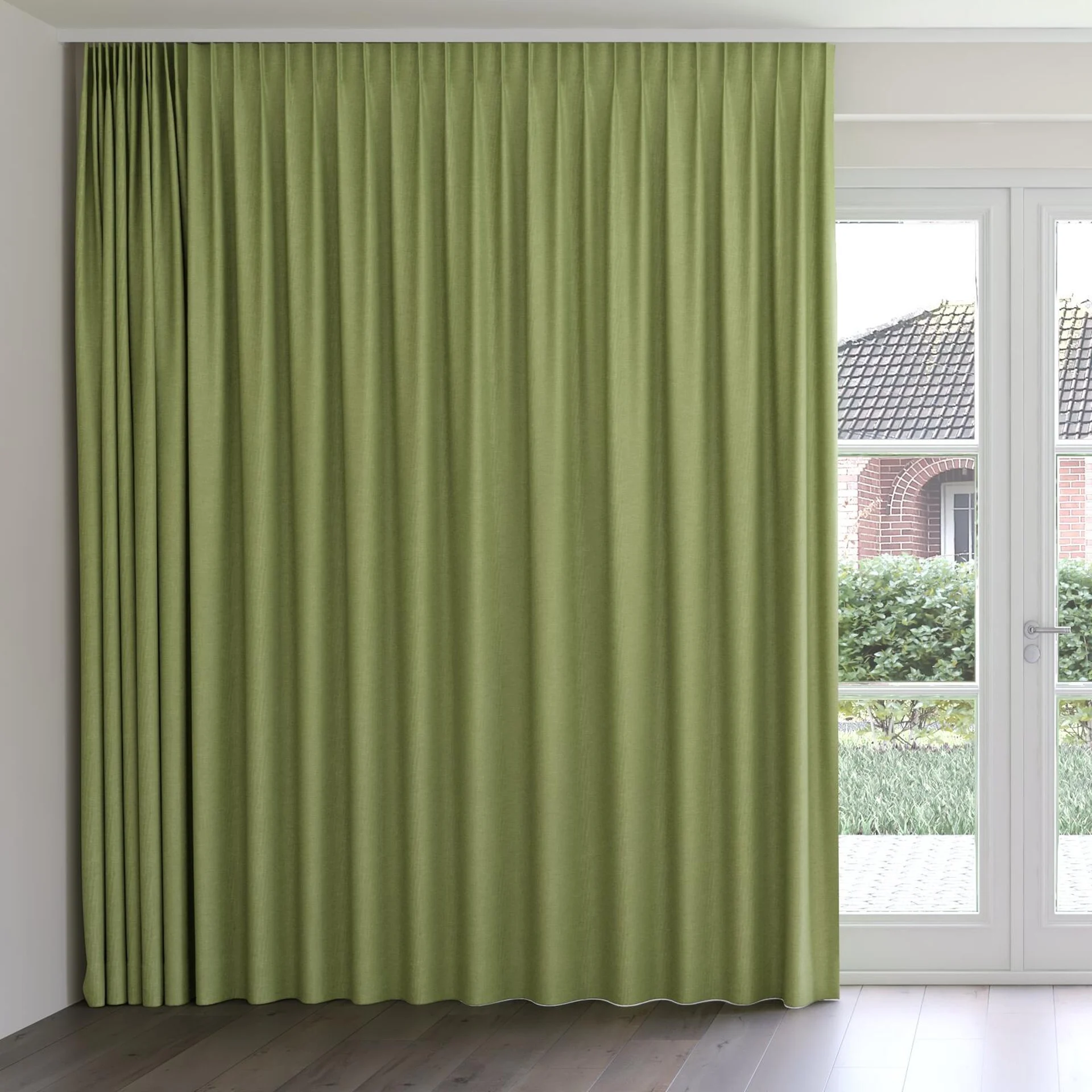 Front view of Casual Palm, on curtain rail