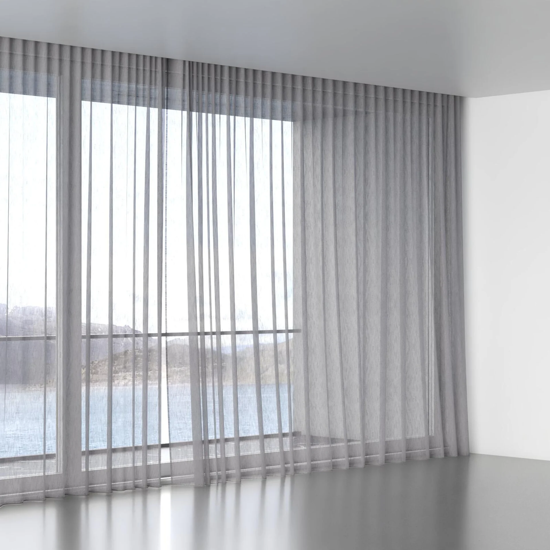Full view of Stratus Slate, wave pleat