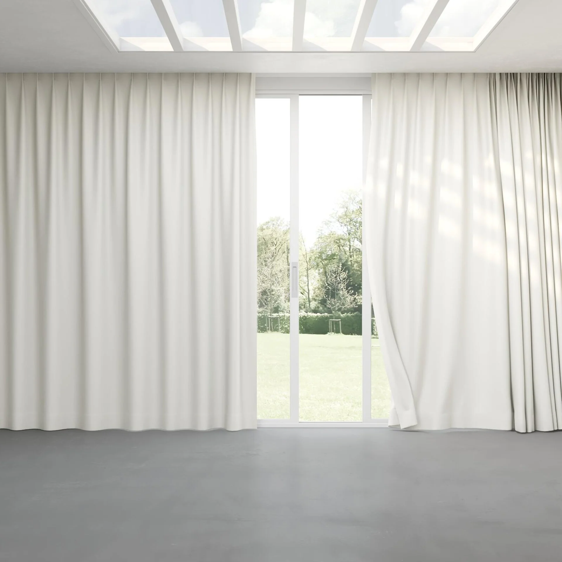 Full view of Eclipse FR Blackout Pearl, pinch pleat