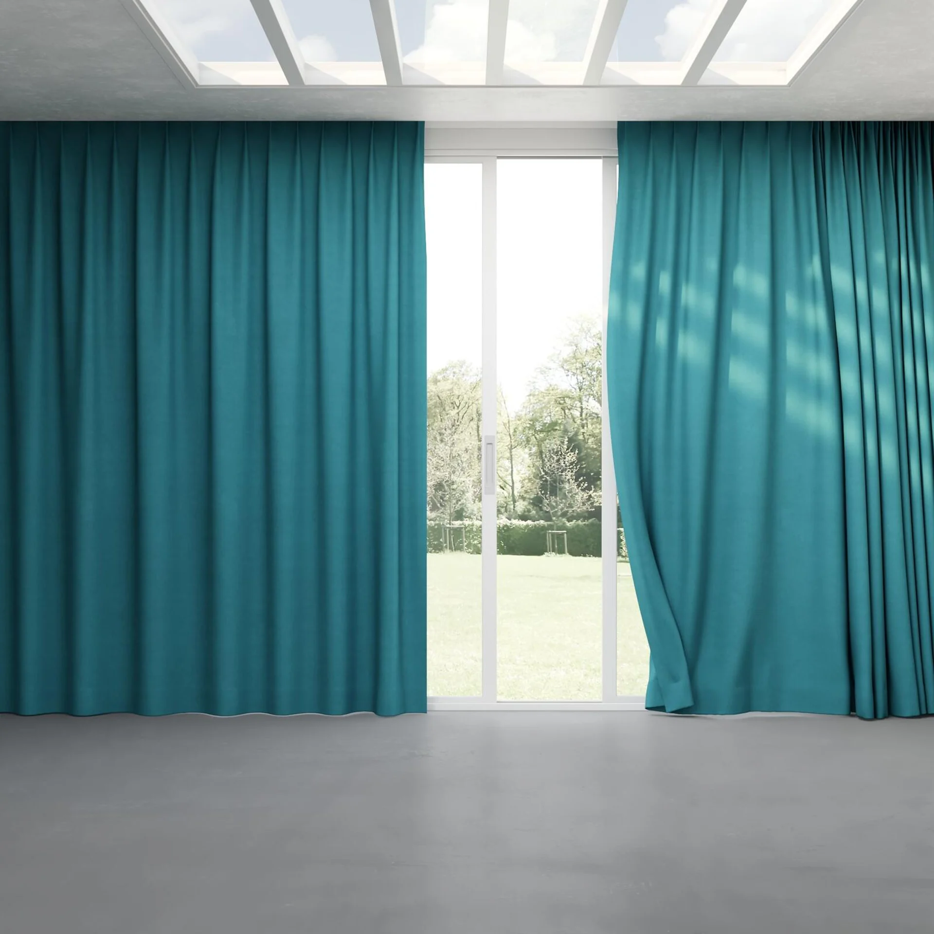 Full view of Lech Aqua, pinch pleat