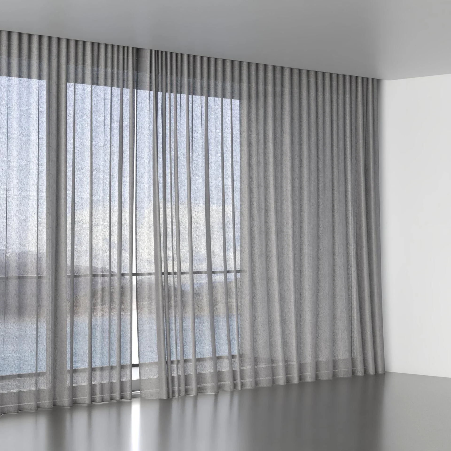 Full view of Flash Silver, wave pleat