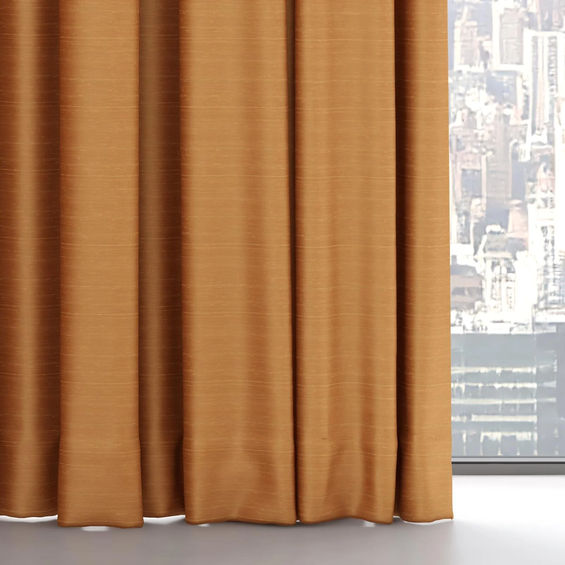 Bottom view of Silky Silky Terracotta, on hidden rail