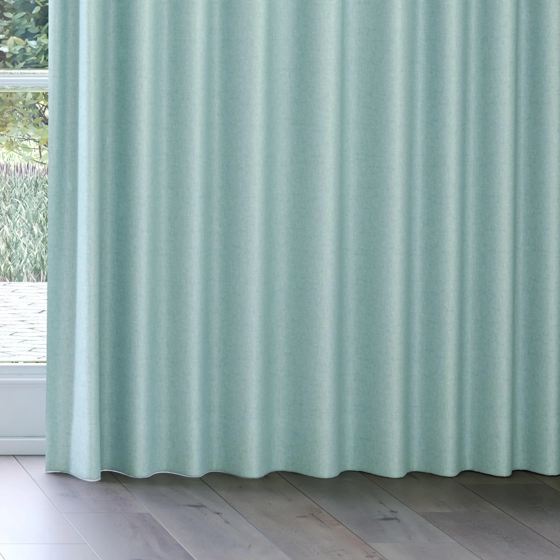 Bottom view of Hometown Enamel, on curtain rail