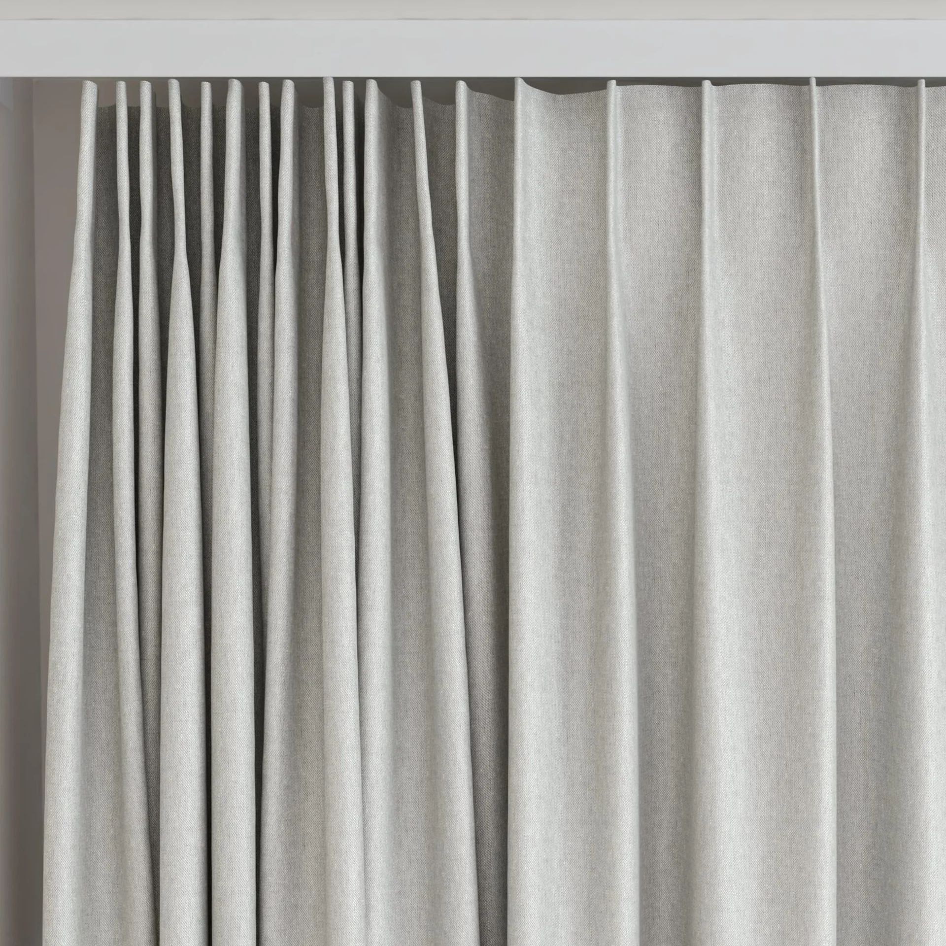 Top view of Infinite Silt, on curtain rail