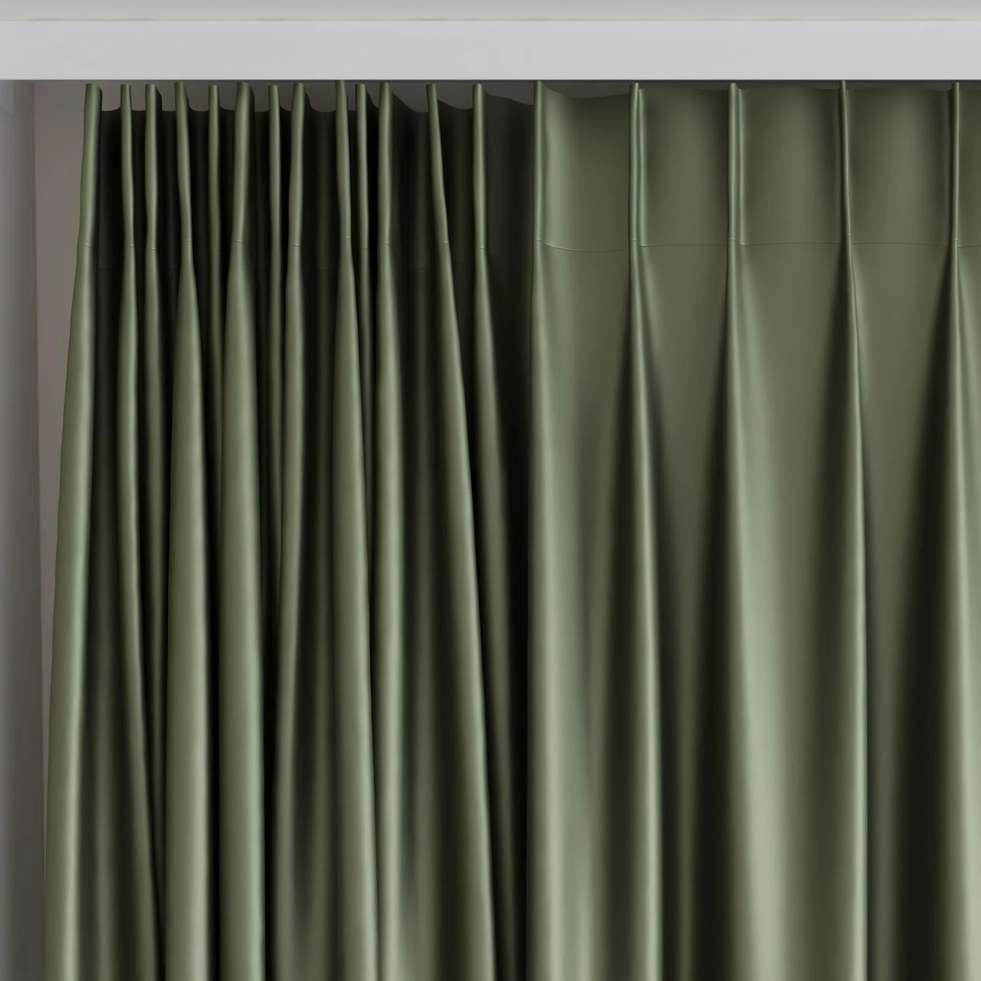 Top view of Moonbeam Hedge, on curtain rail