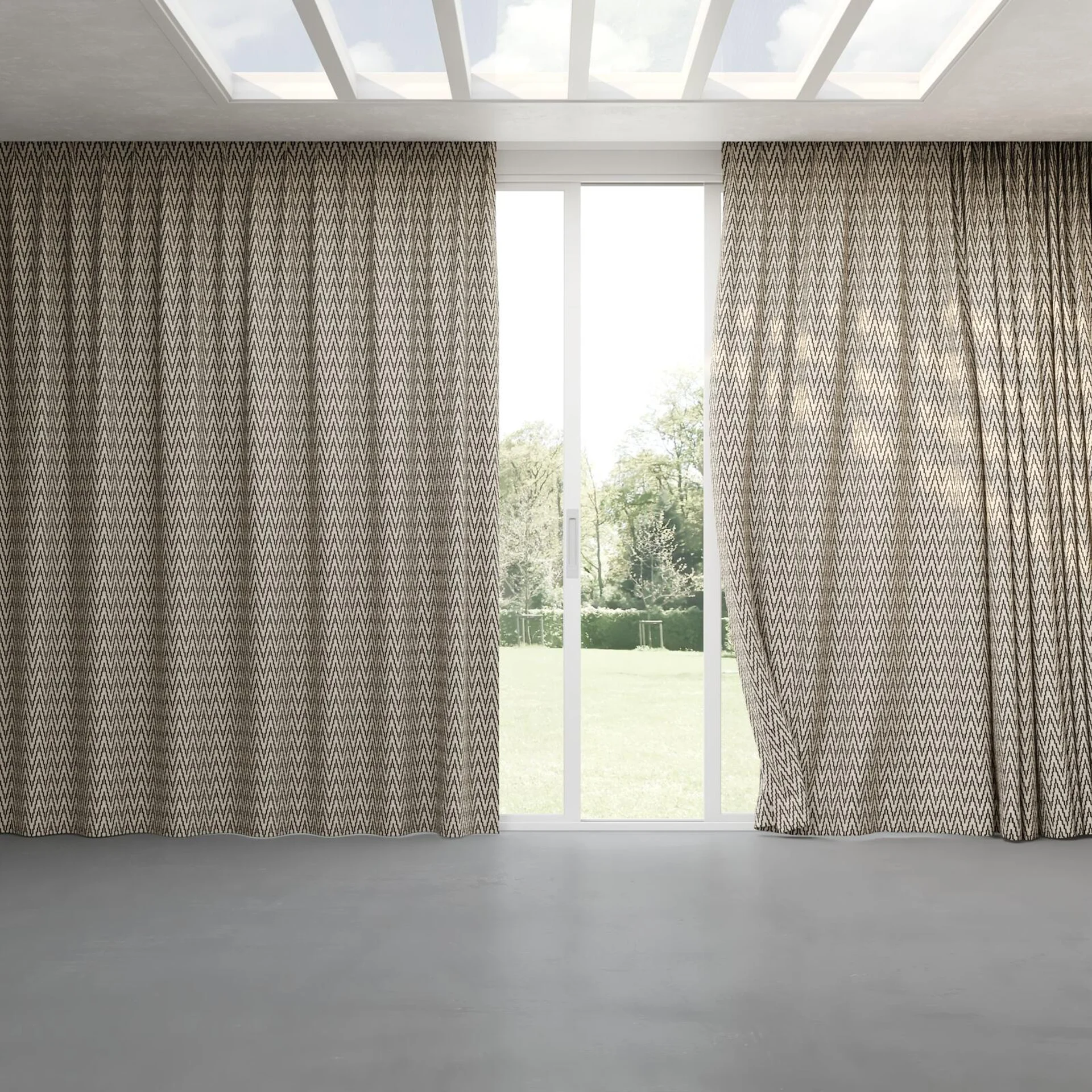 Full view of Running Mushroom, pinch pleat