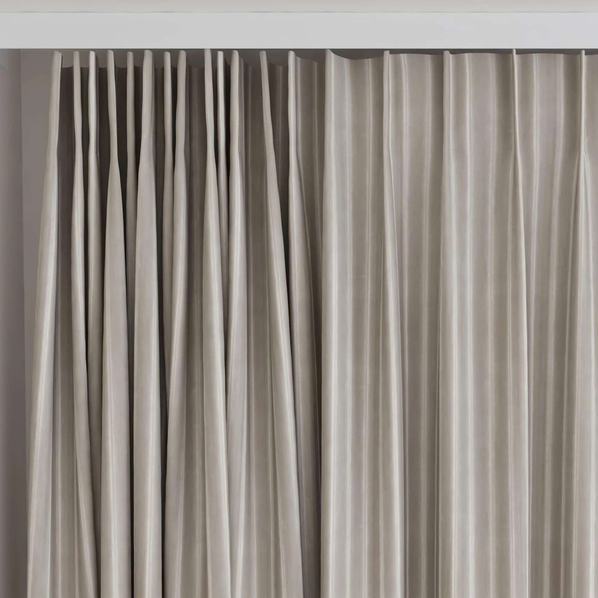 Top view of Cordial Dove, on curtain rail
