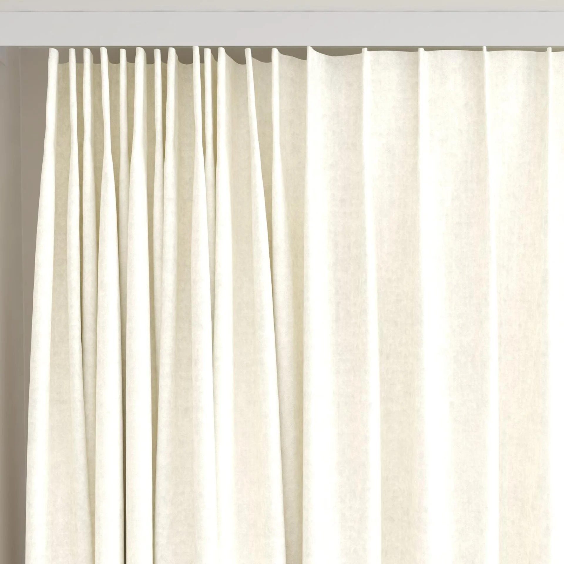 Top view of Monterey Marshmallow, on curtain rail