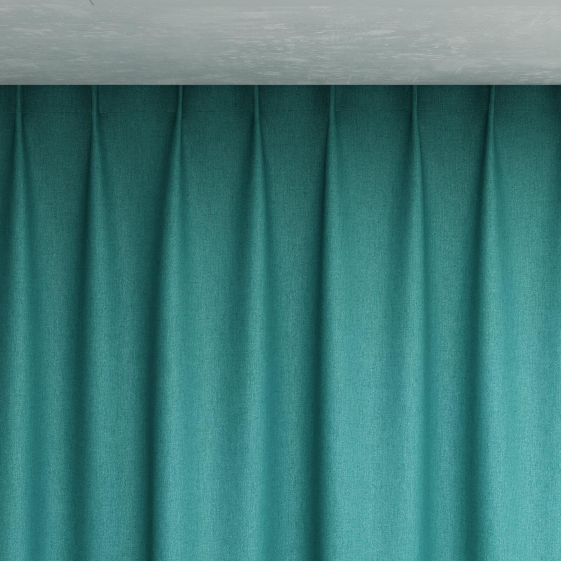 Top view of Cushy Teal, pinch pleat