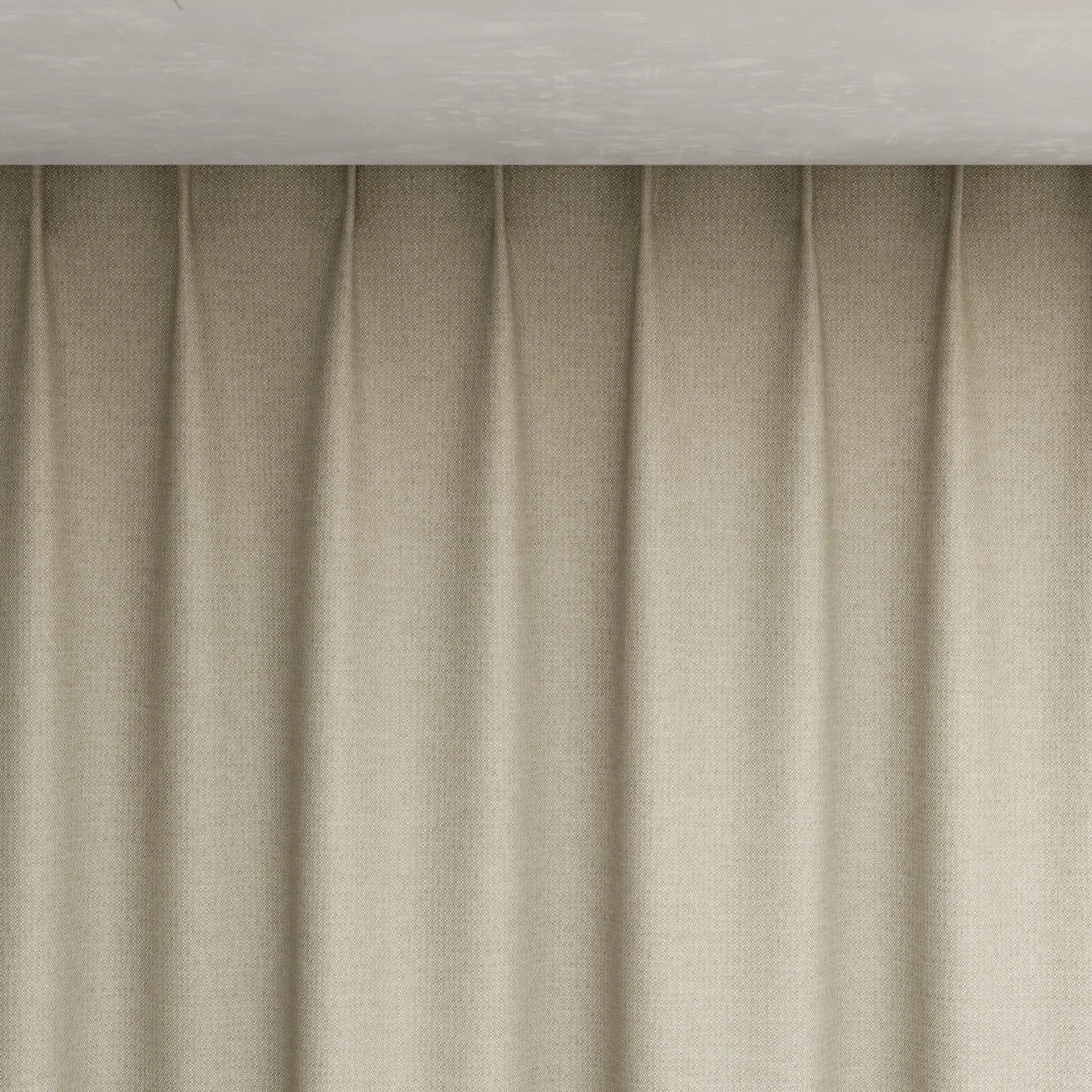 Top view of Bravo Buff, pinch pleat