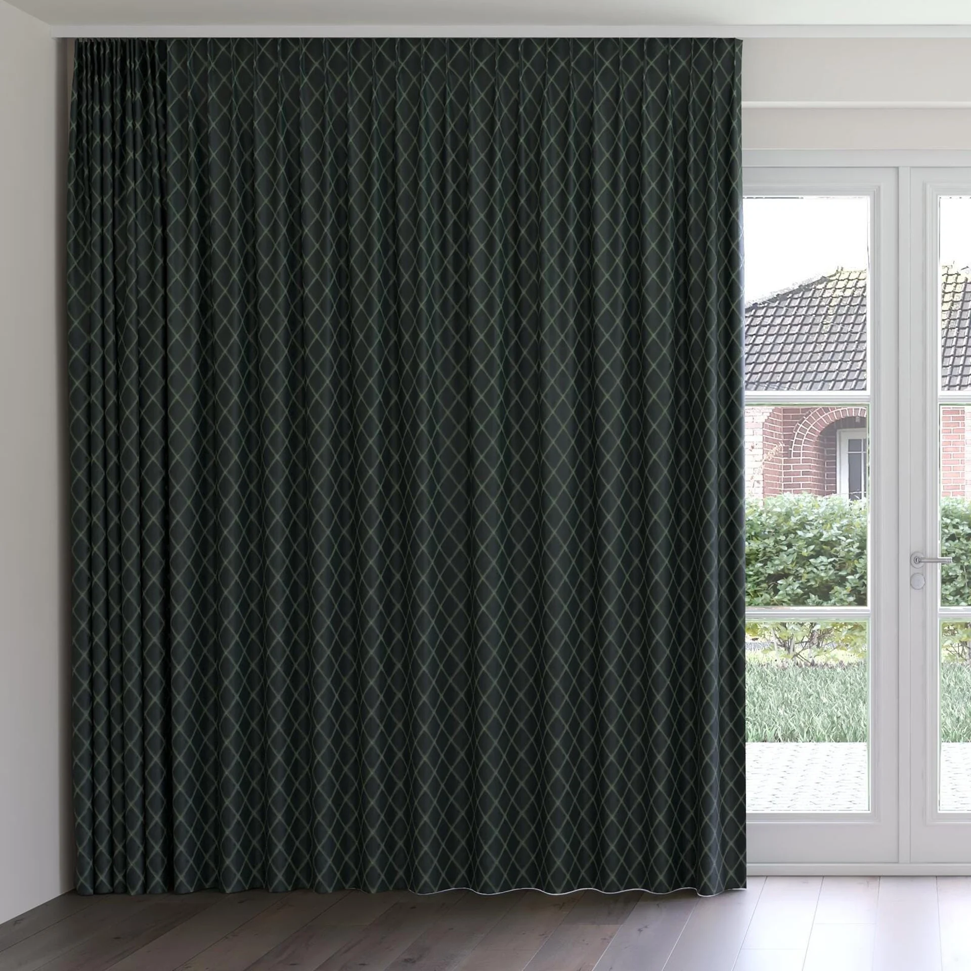 Front view of Pantheon Beetle, on curtain rail