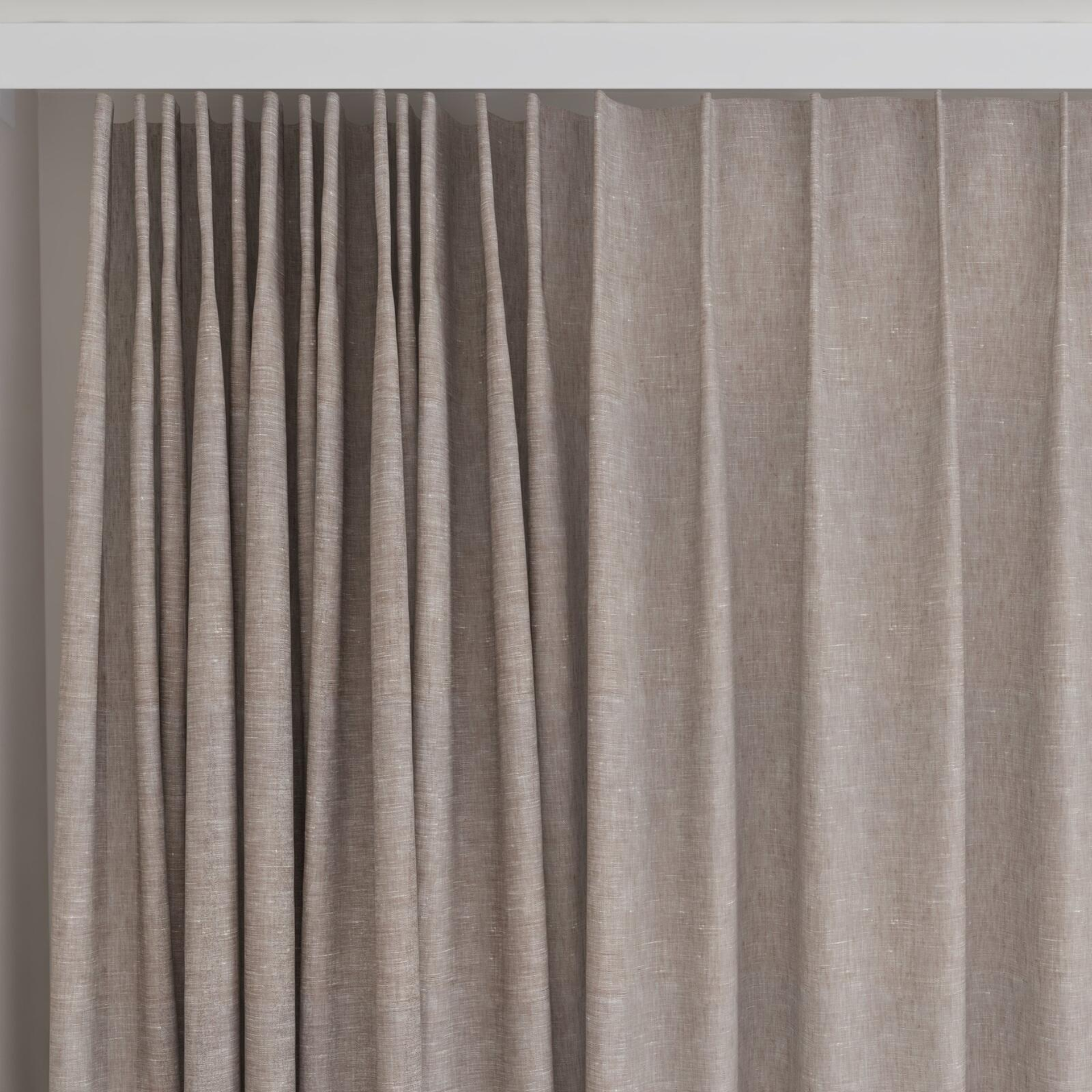 Top view of Gesso Lino Husk, on curtain rail