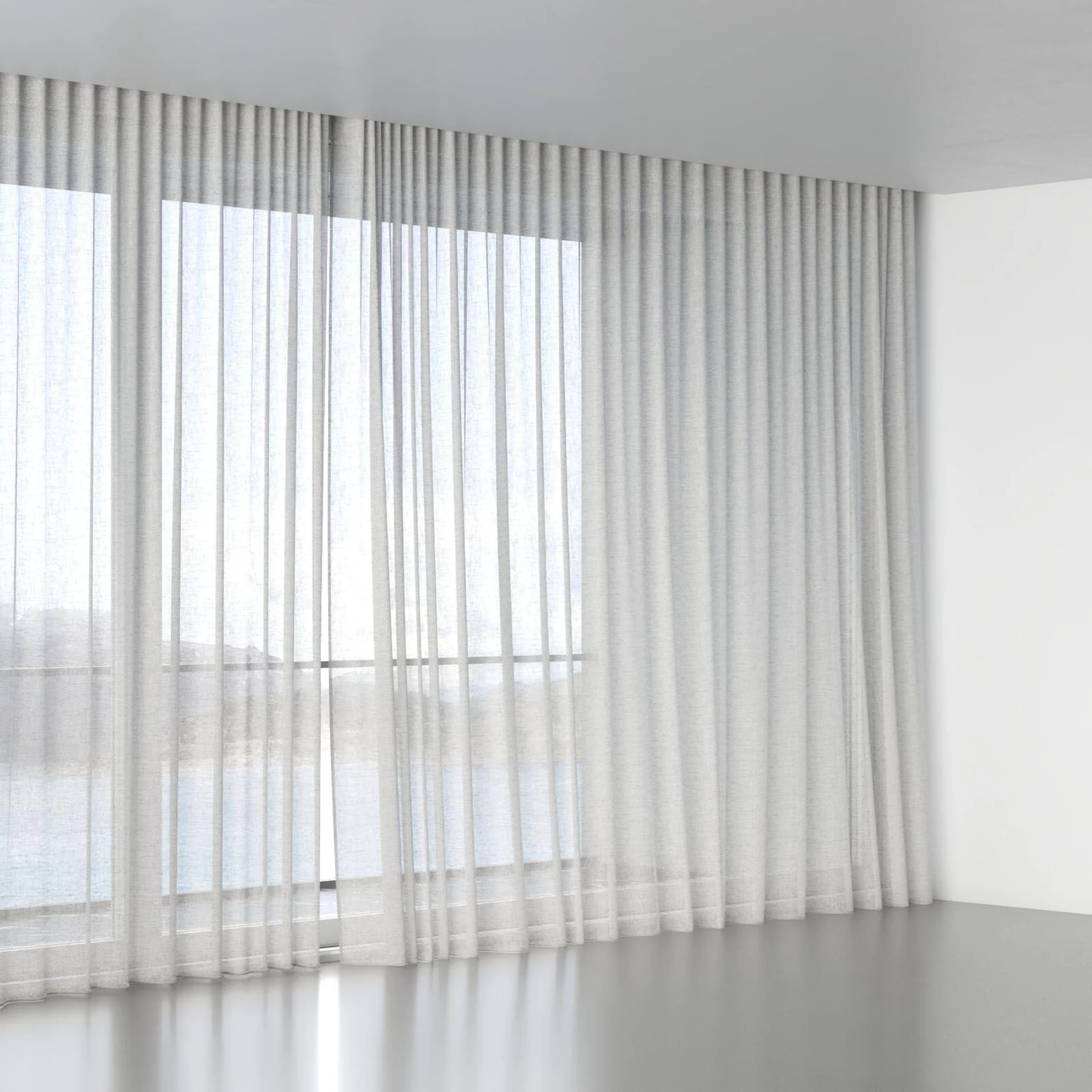 Full view of Homespun Silver Birch, wave pleat