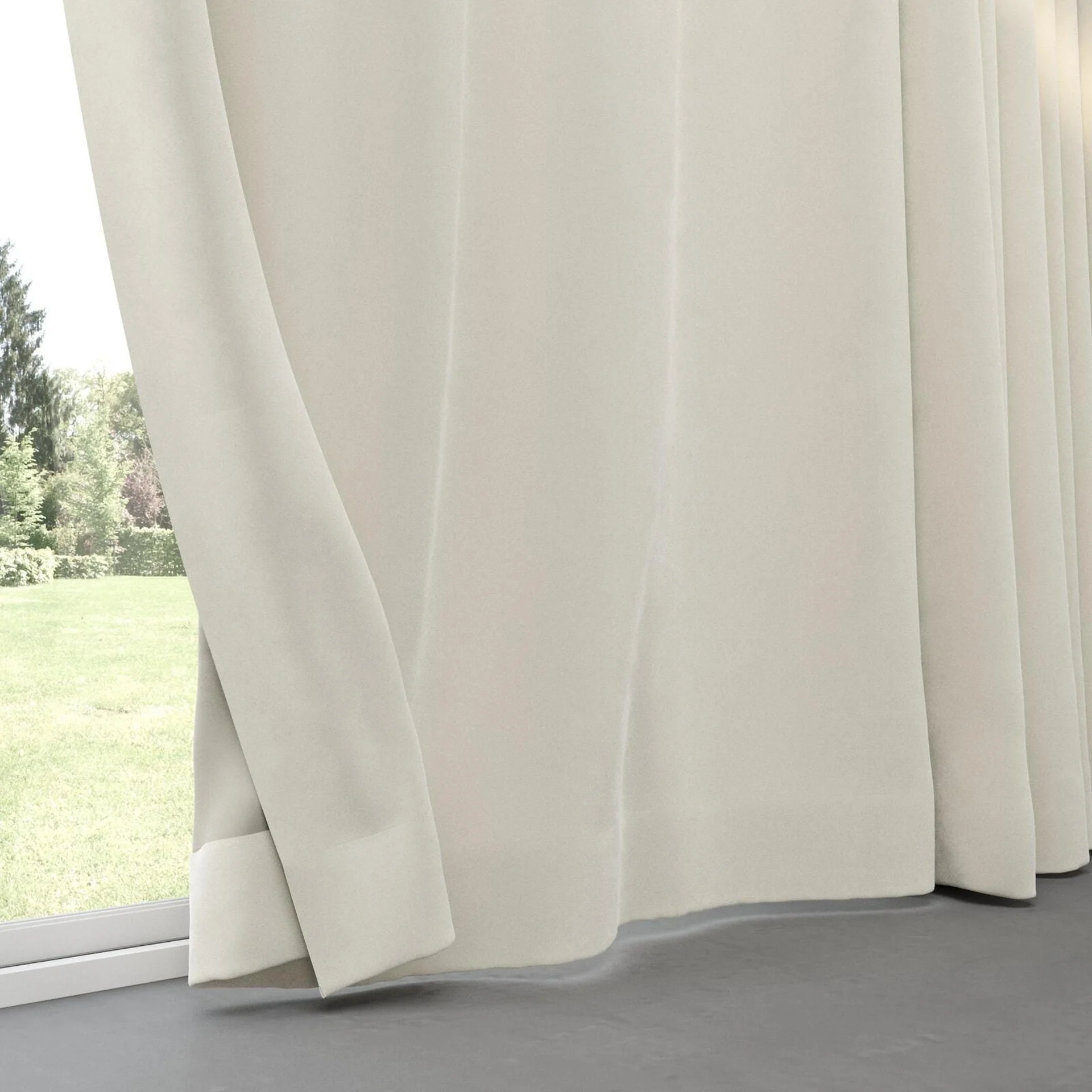 Bottom view of Velvelux Nougat, pinch pleat
