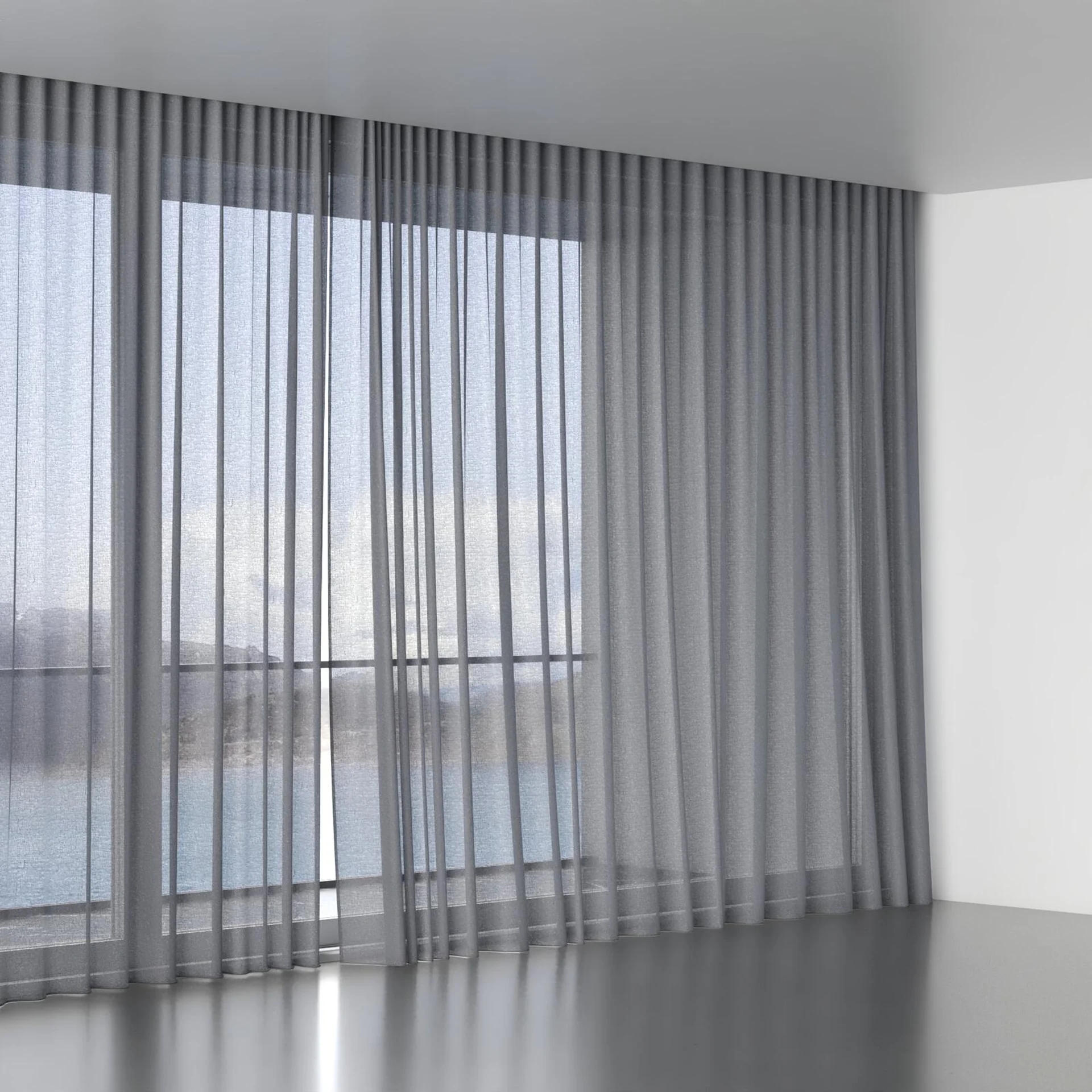 Full view of Focus Pewter, wave pleat