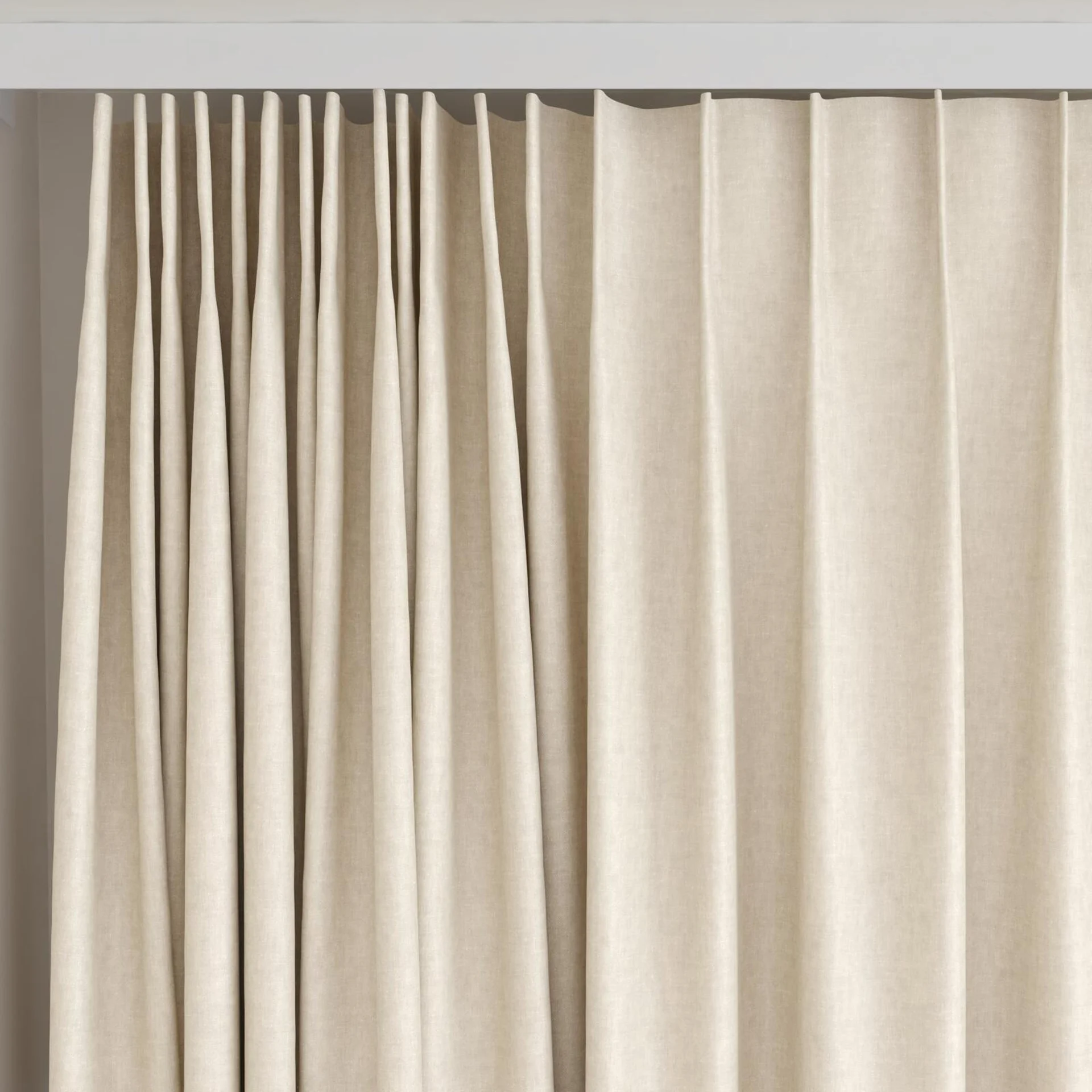 Top view of Hometown Cookie, on curtain rail
