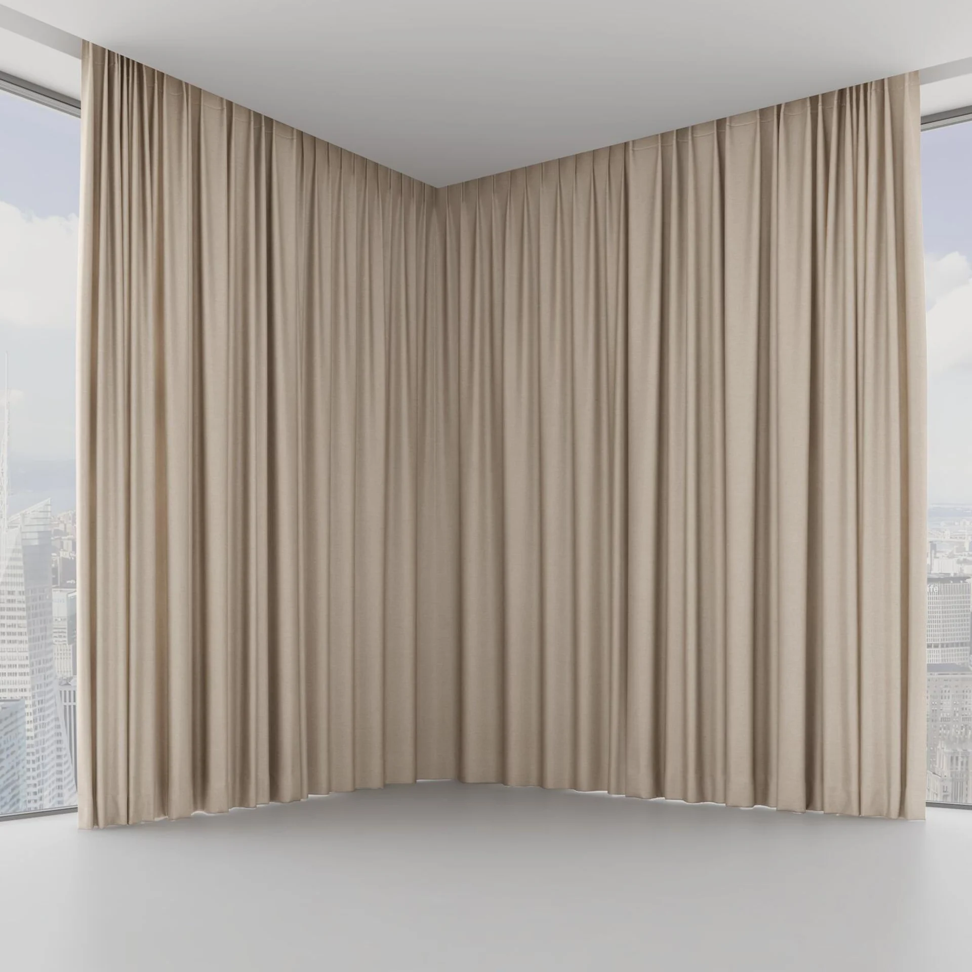 Front view of Provence Linen, on hidden rail