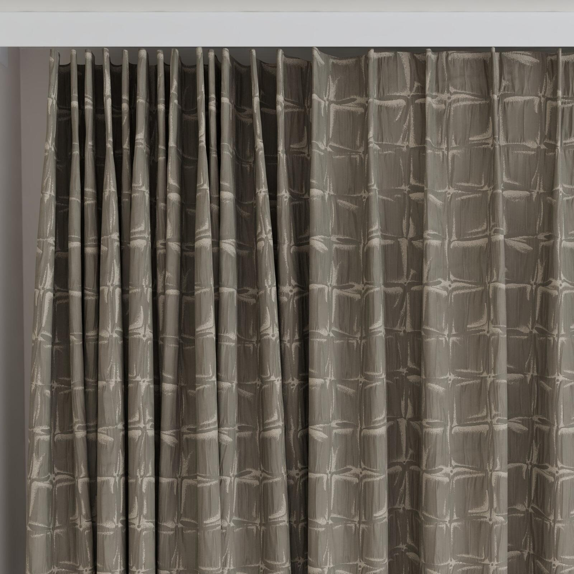 Top view of Novella Sterling, on curtain rail