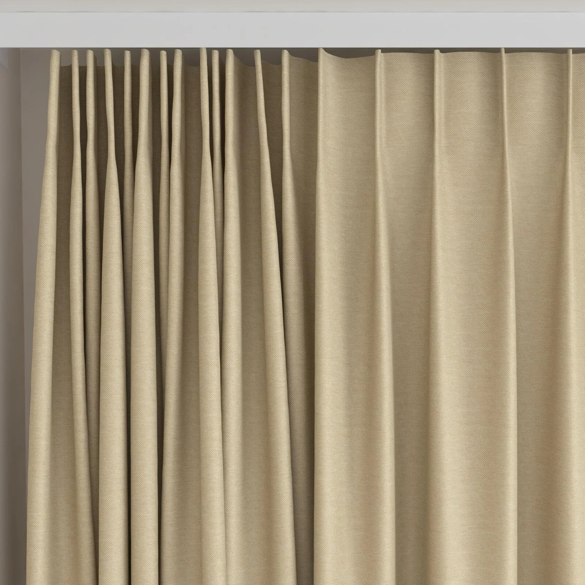 Top view of Duede Straw, on curtain rail