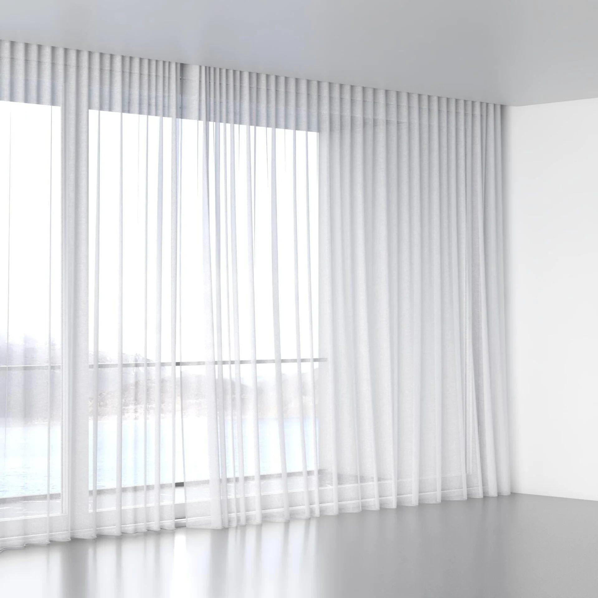 Full view of Cirrus Chalk, wave pleat