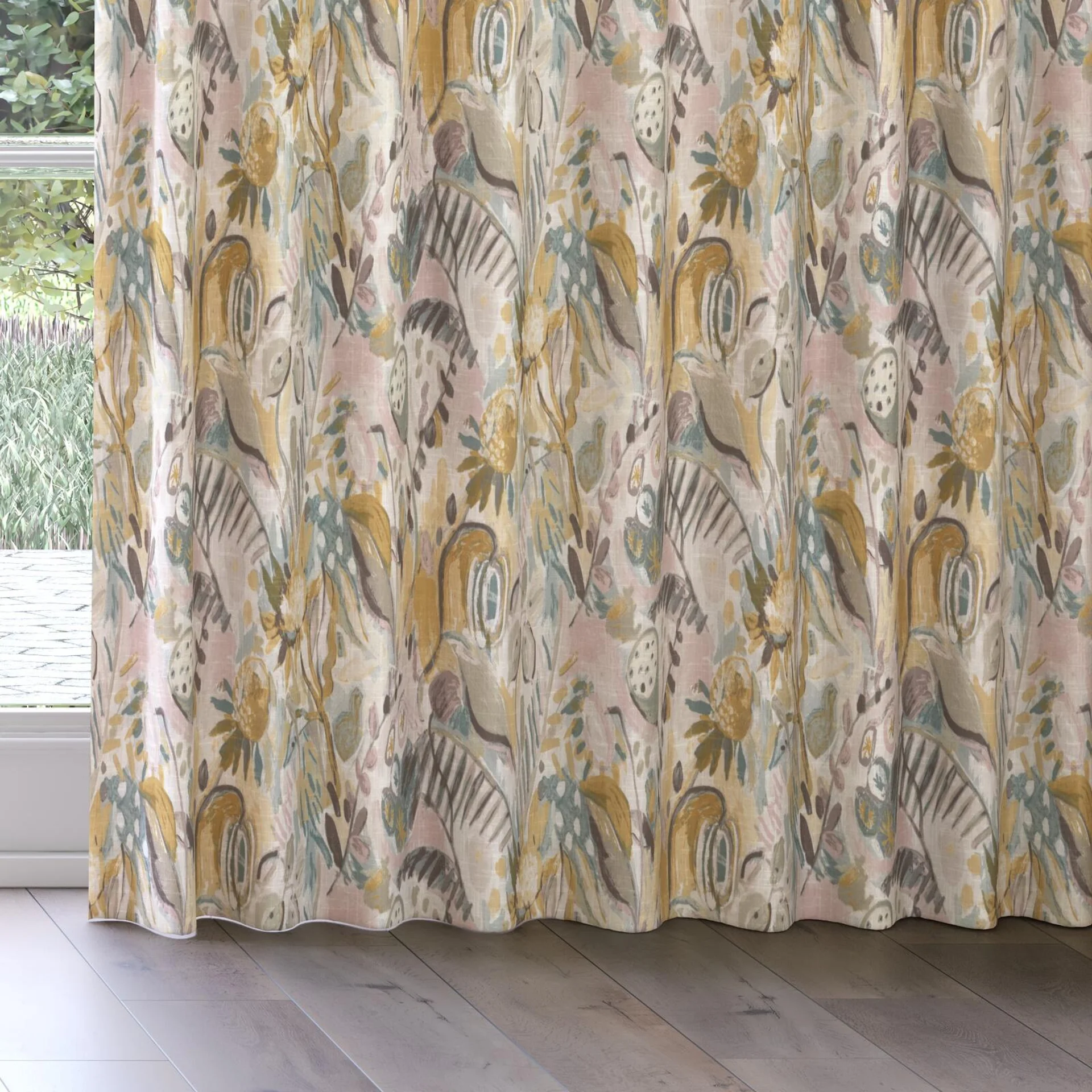 Bottom view of Charleston Meadow, on curtain rail