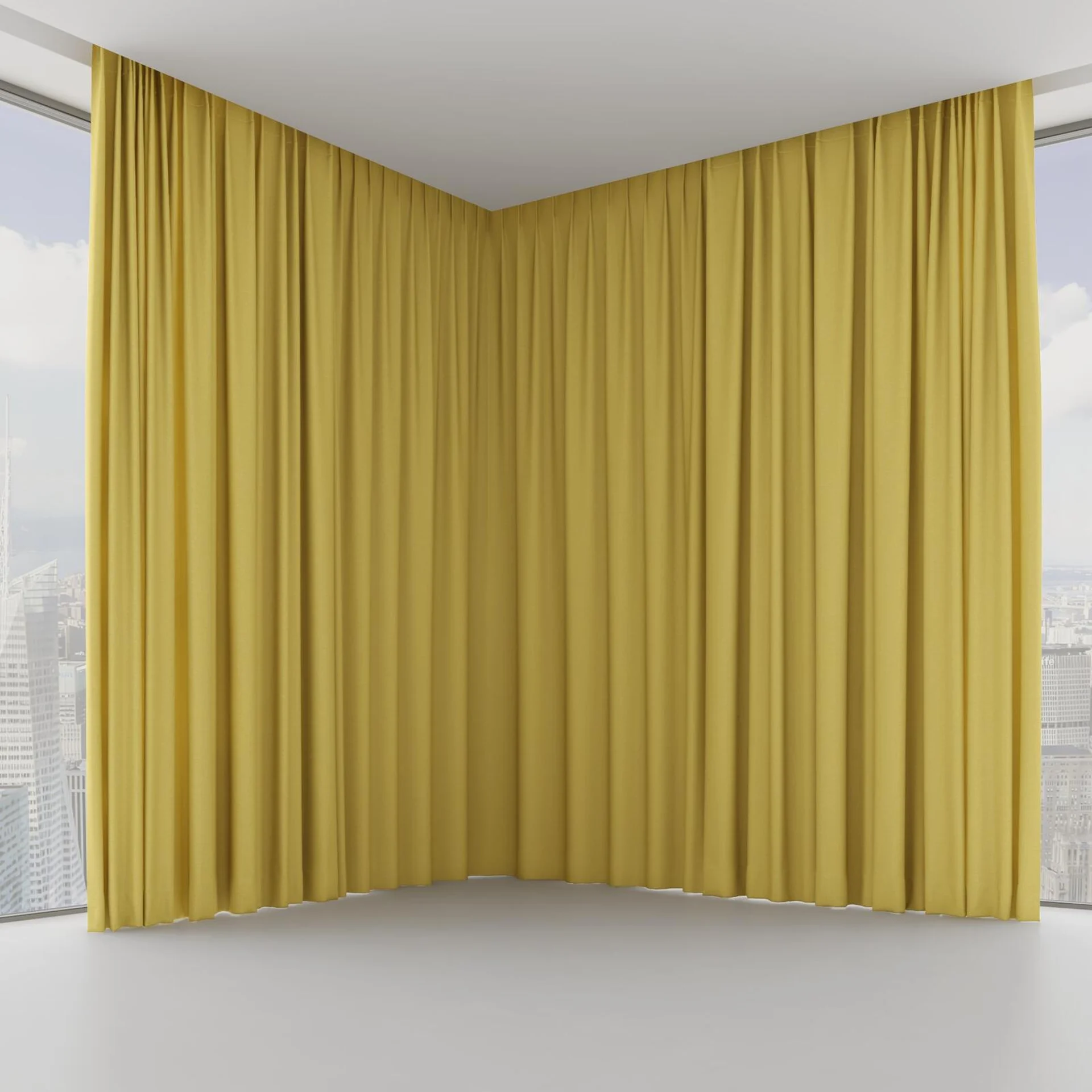 Front view of Coverlet Straw, on hidden rail