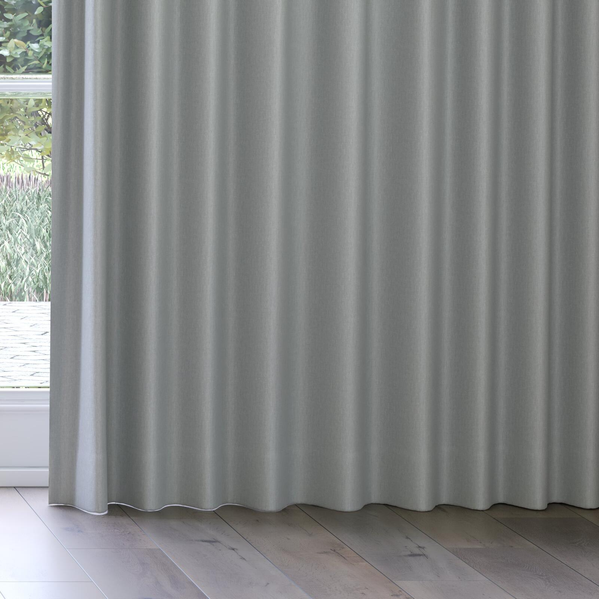 Bottom view of Infinite Seafoam, on curtain rail