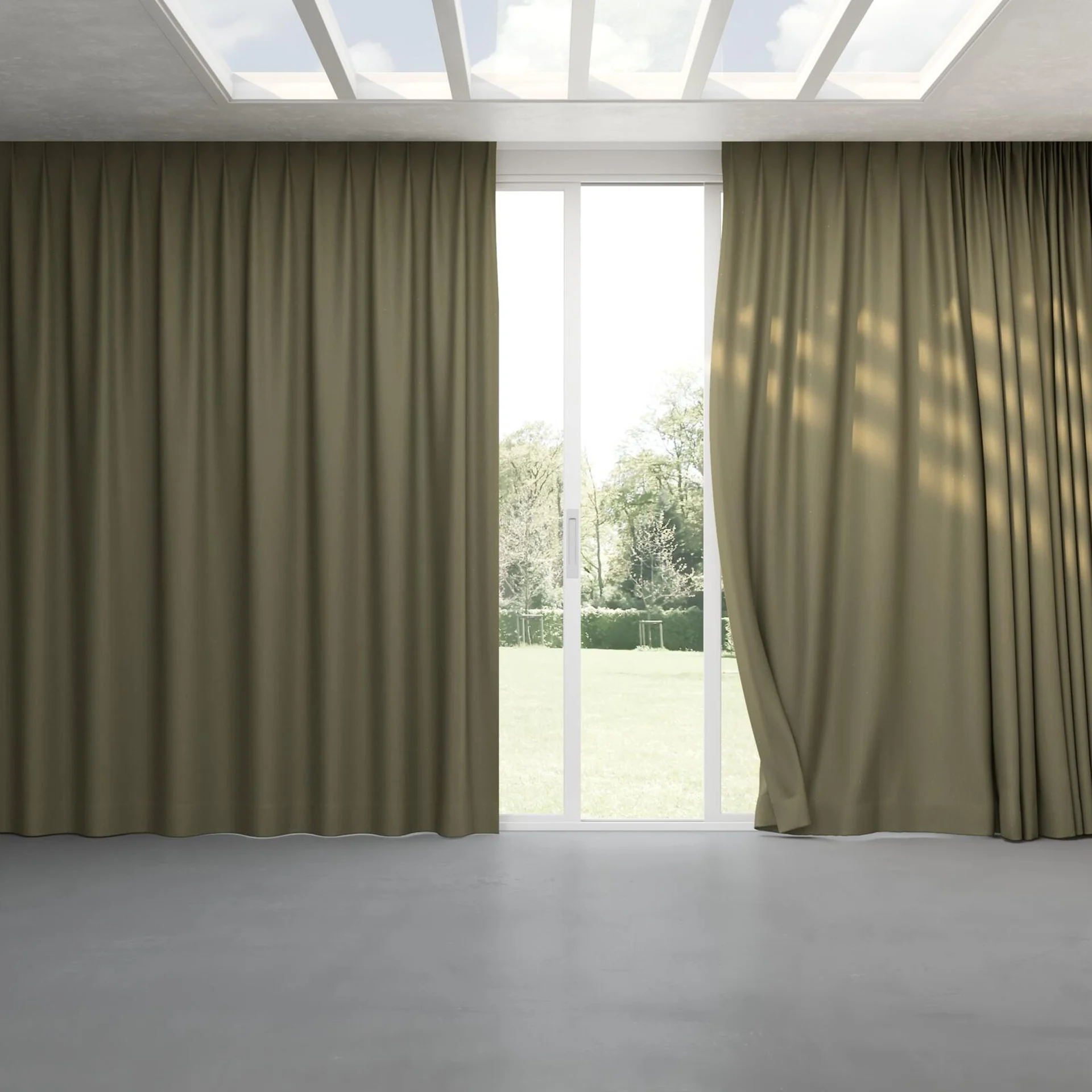 Full view of Excel Khaki, pinch pleat