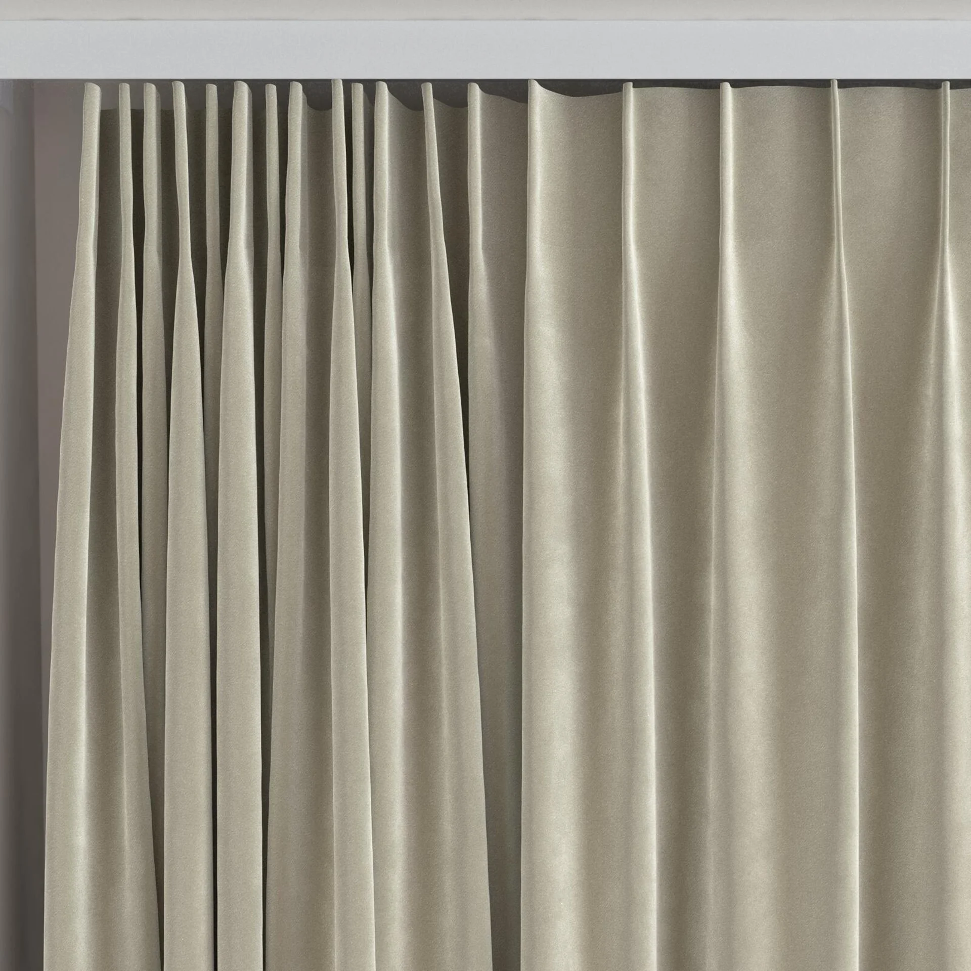Top view of Vienna Oyster, on curtain rail