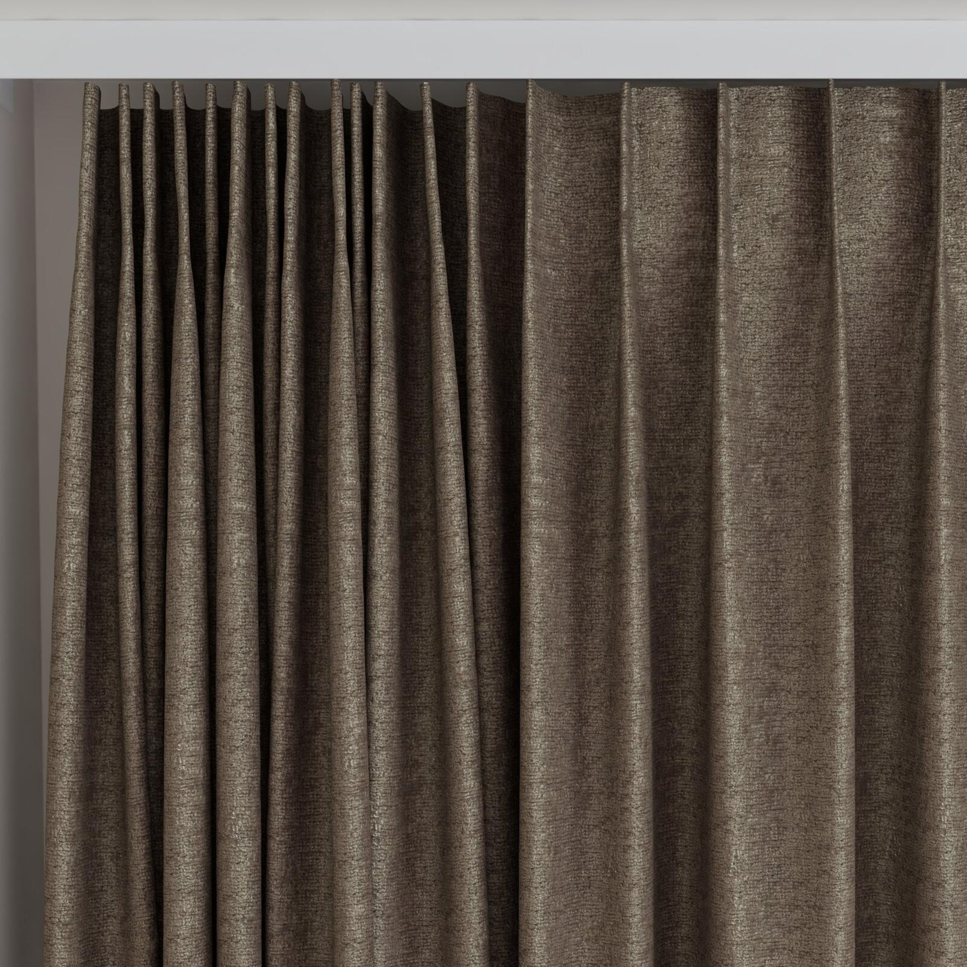 Top view of Monsieur Truffle, on curtain rail
