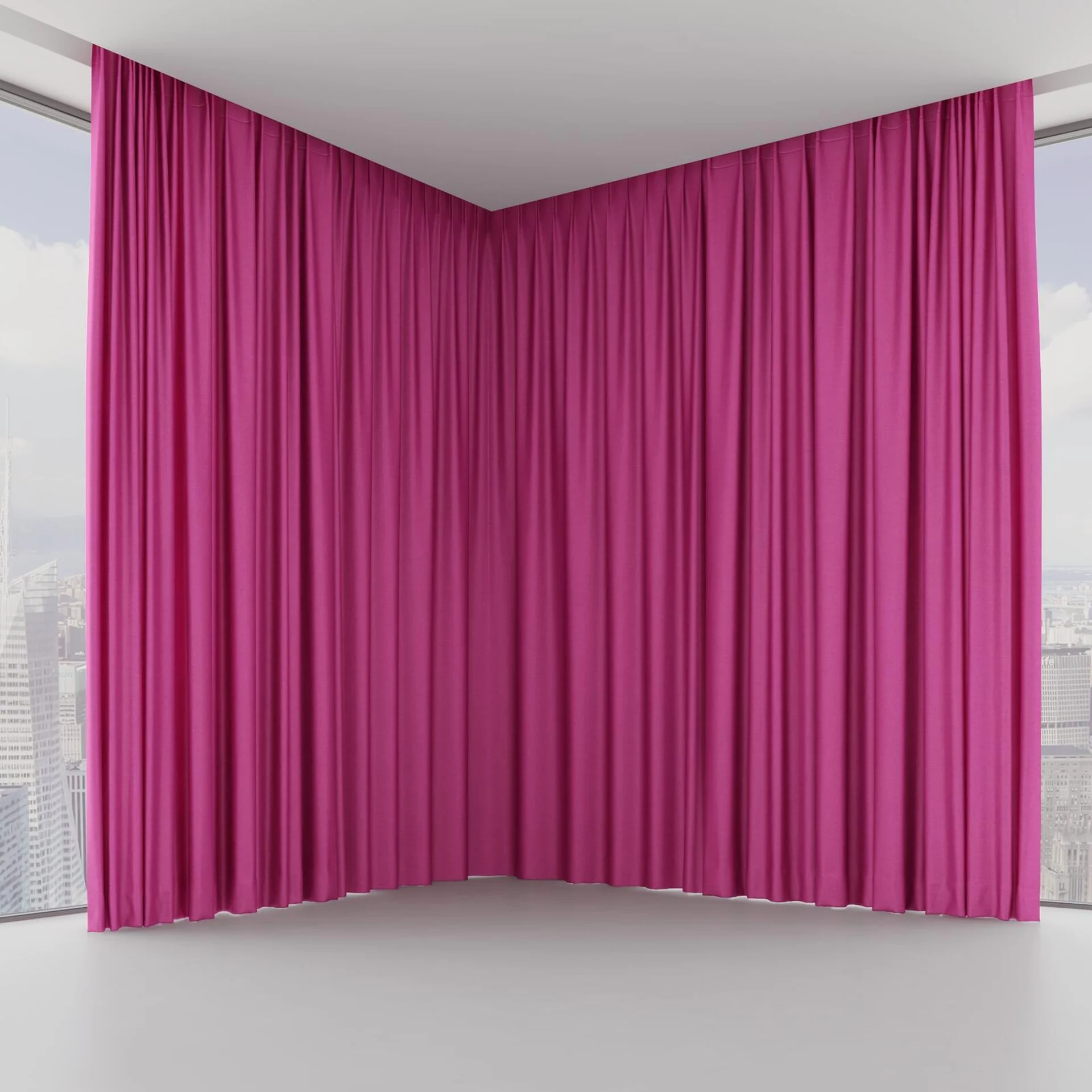Front view of Provence Magenta, on hidden rail