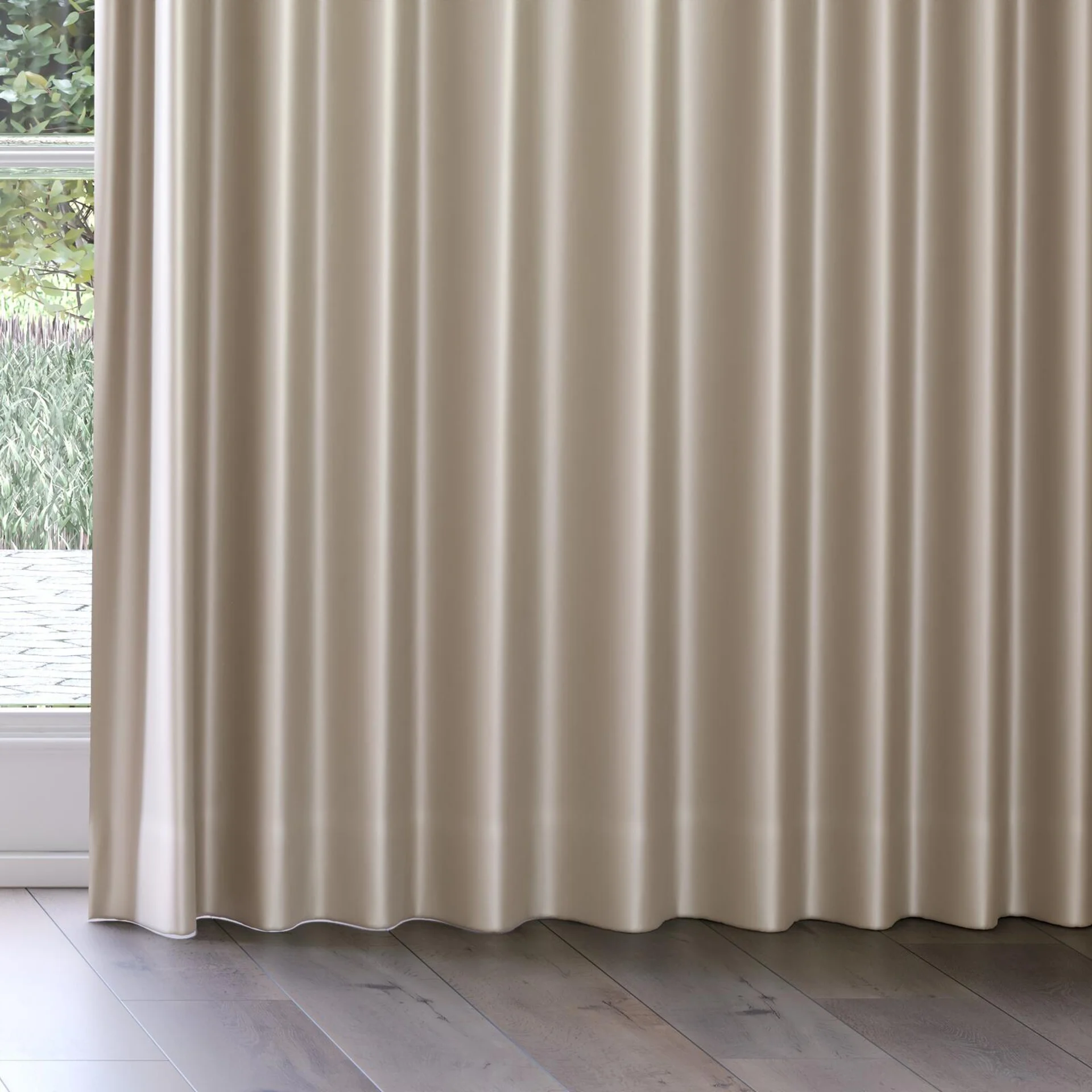 Bottom view of Moonbeam Topiaca, on curtain rail