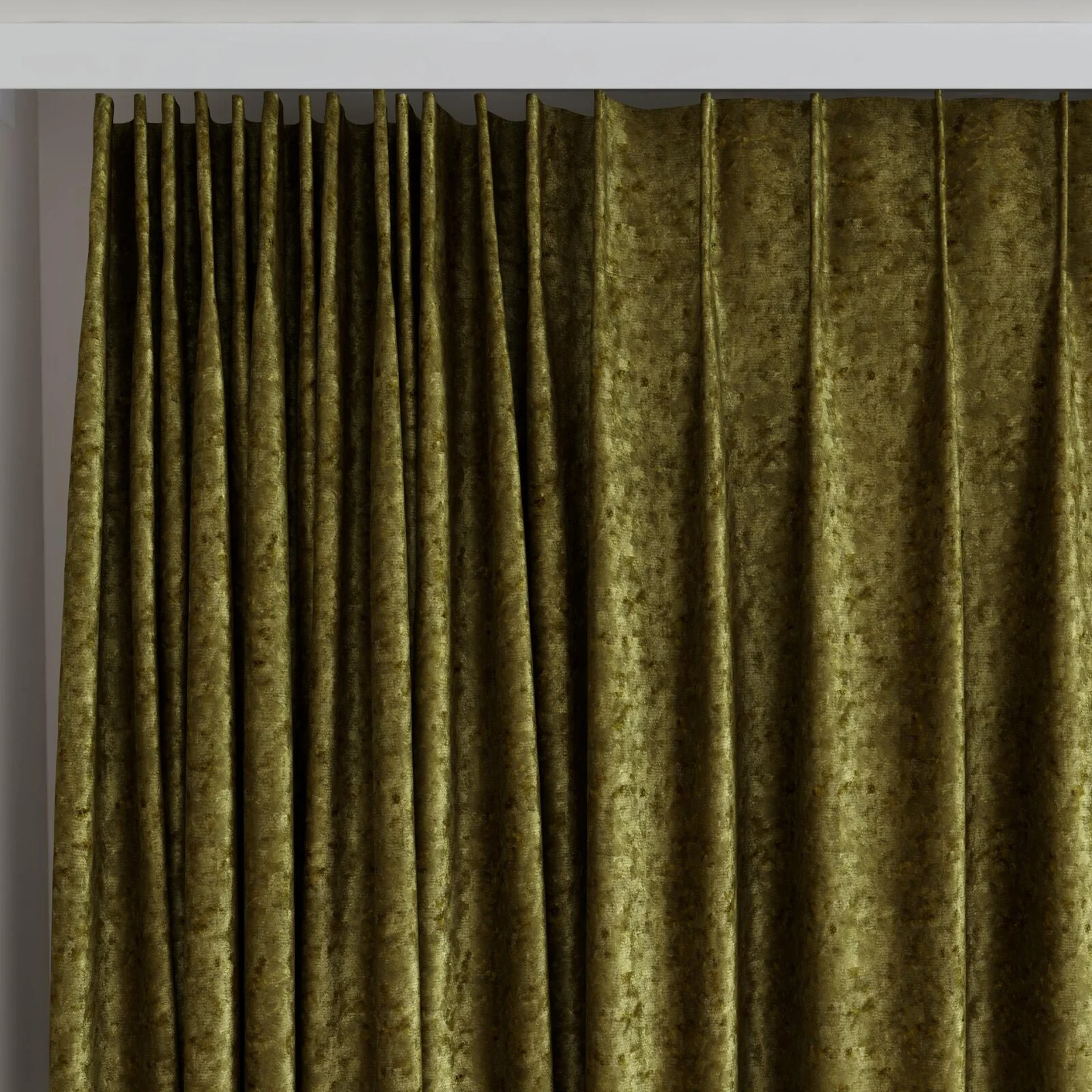 Top view of Opera Leaf, on curtain rail