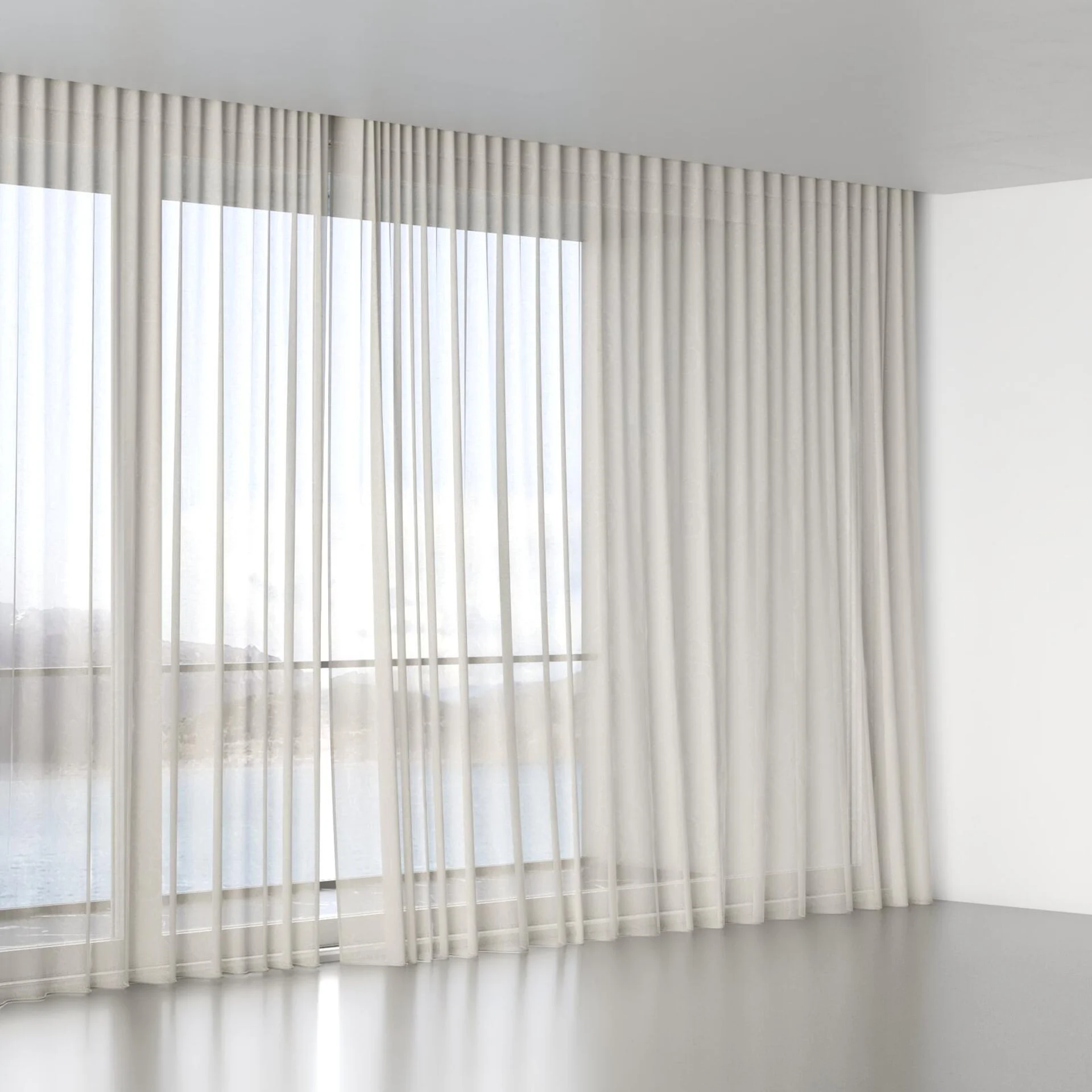 Full view of Palmery Pearl, wave pleat