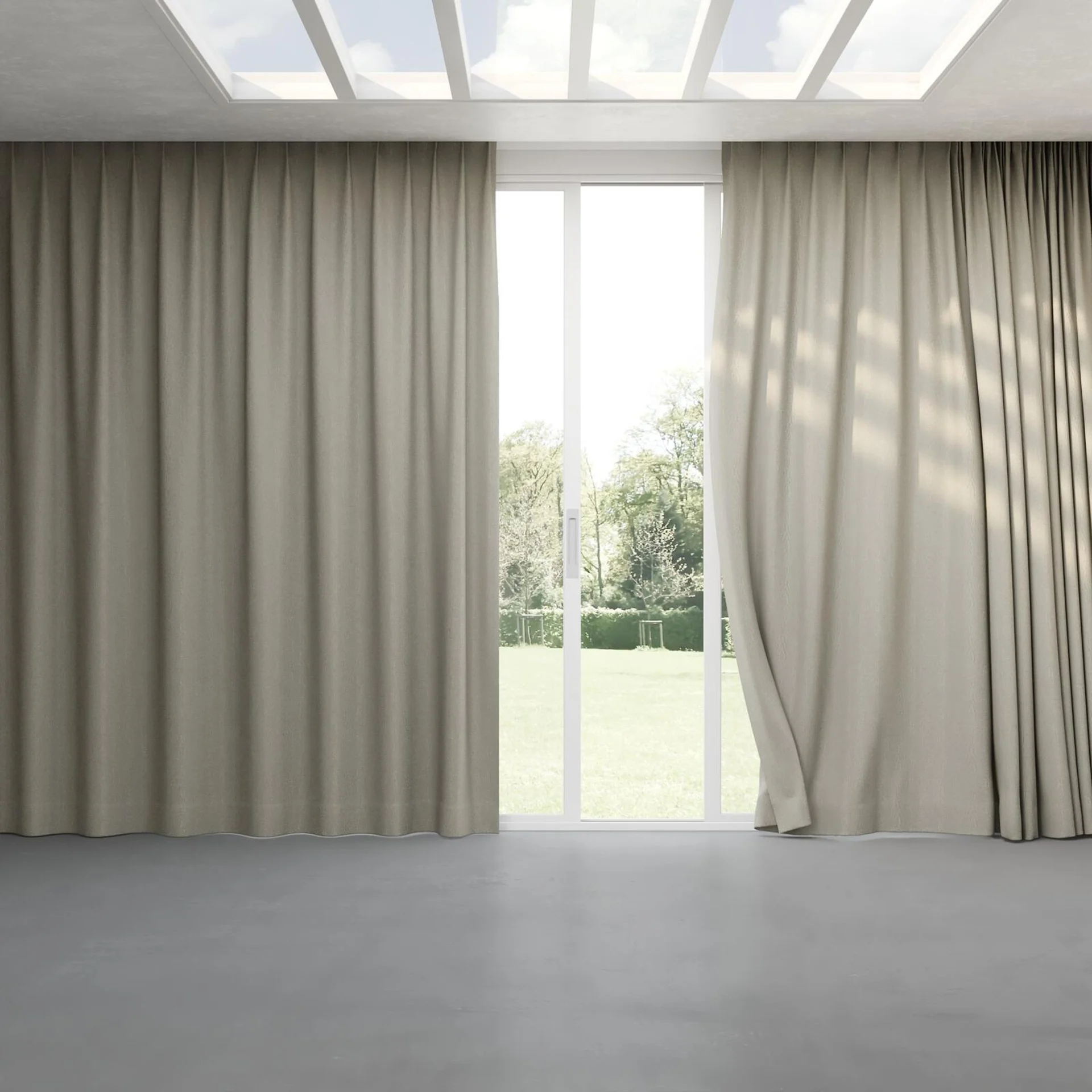 Full view of Jorace Zinc, pinch pleat